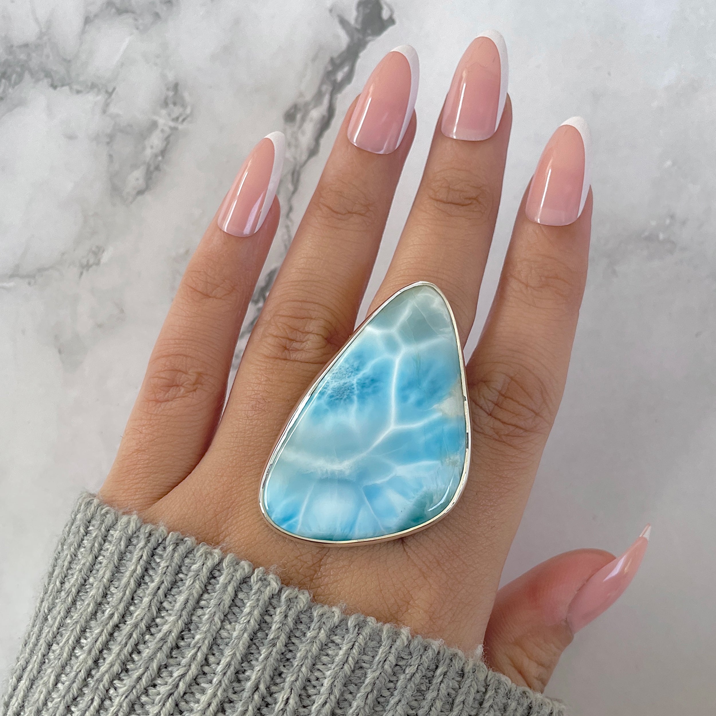 Larimar Adjustable Ring-(LAR-R-1324.)