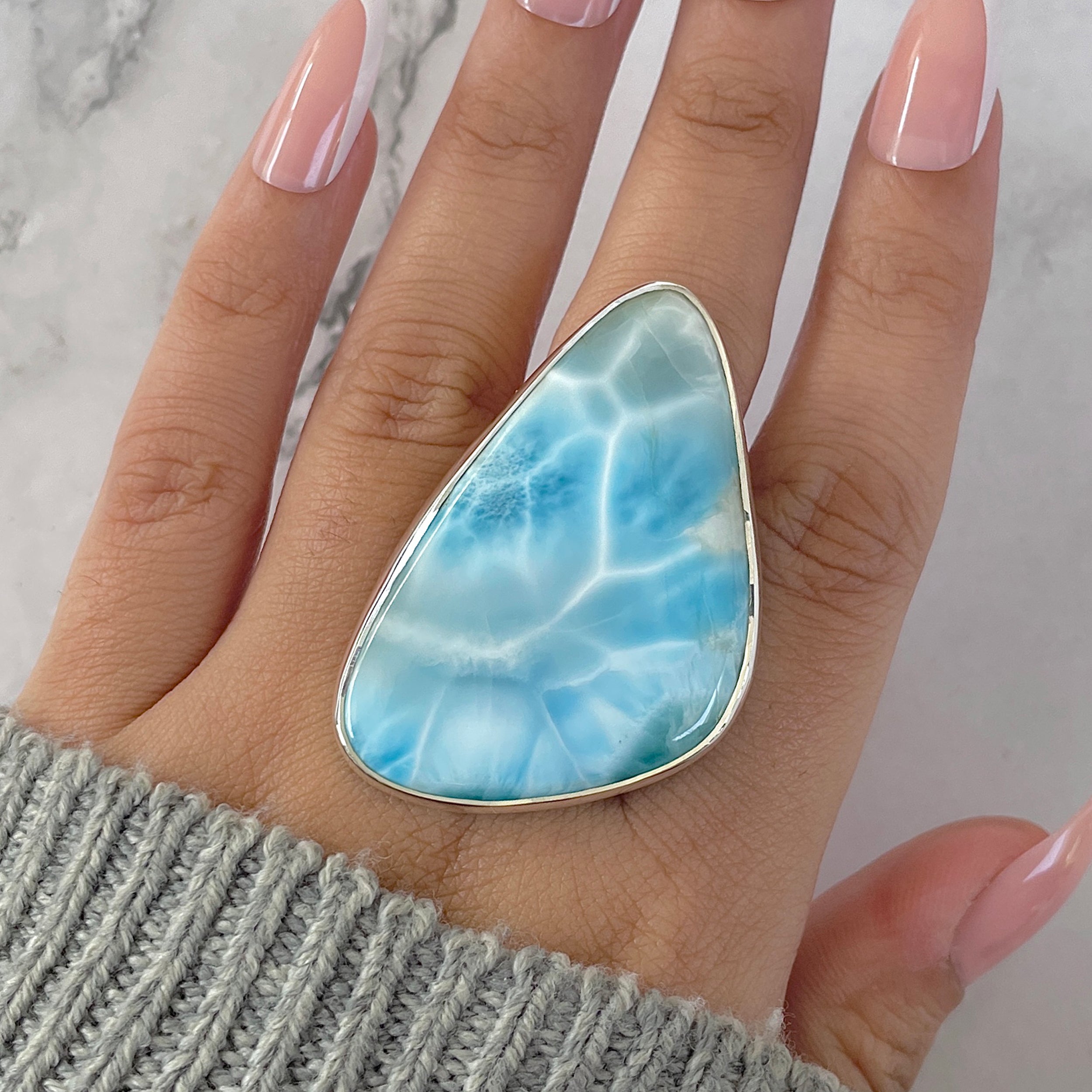 Larimar Adjustable Ring-(LAR-R-1324.)