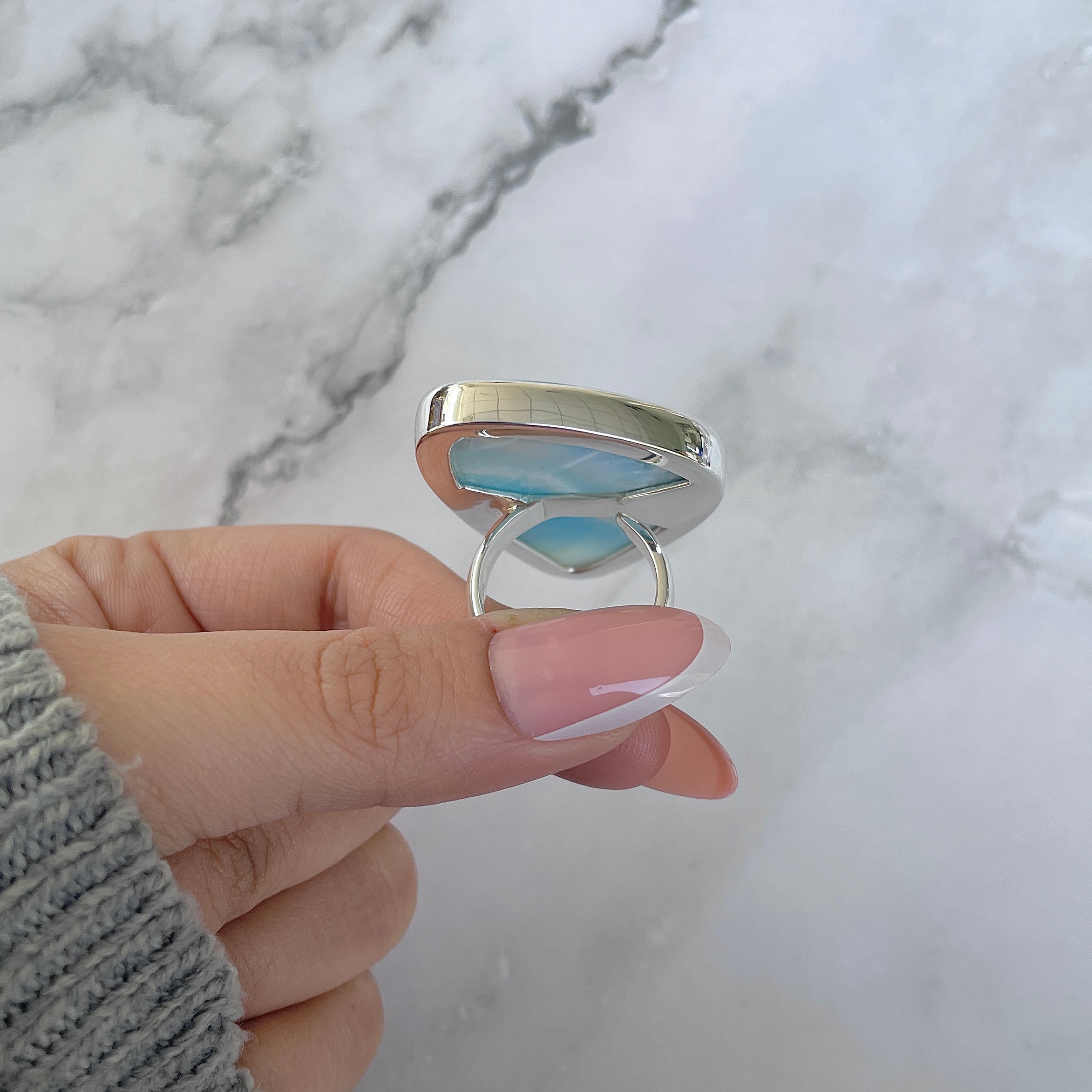 Larimar Adjustable Ring-(LAR-R-1324.)