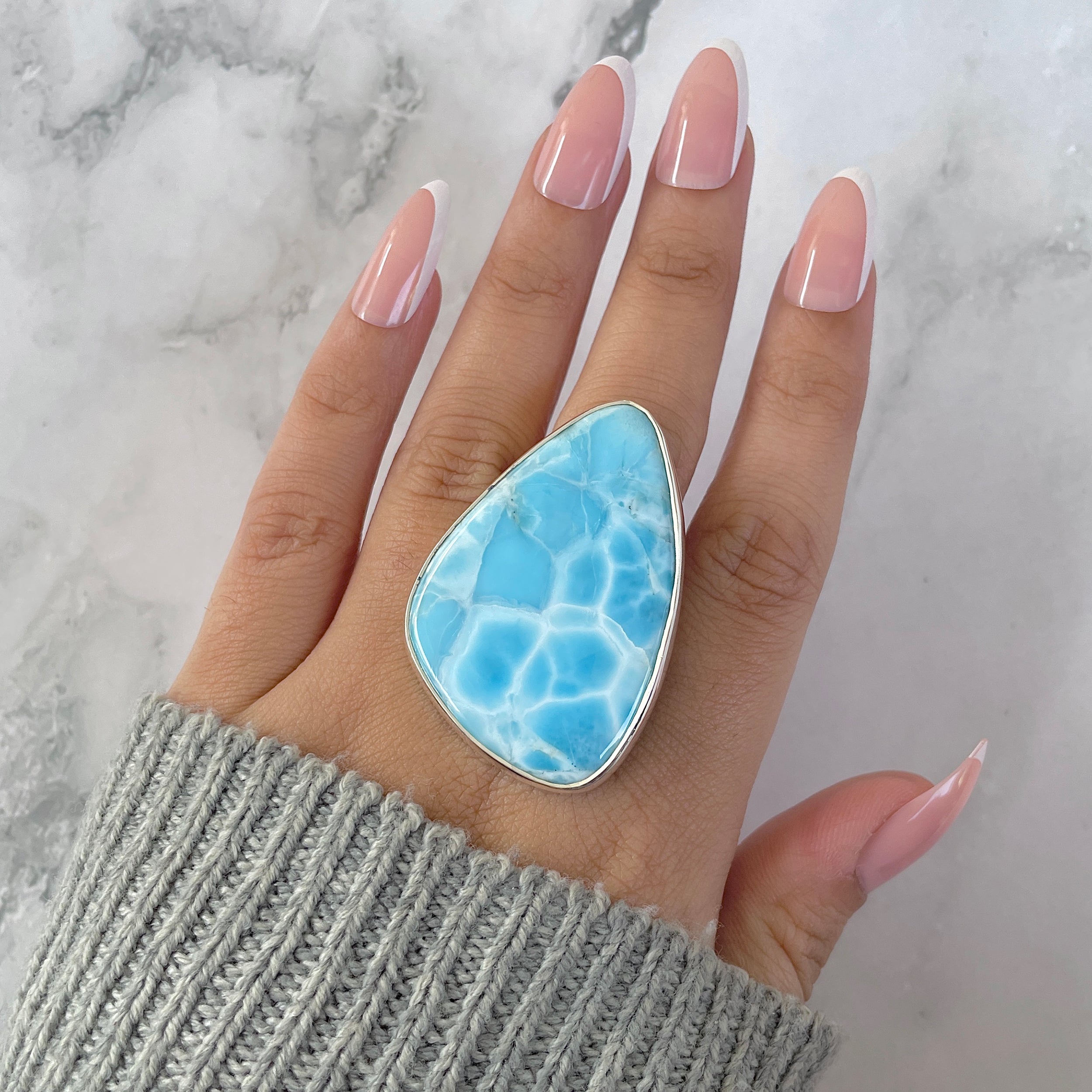 Larimar Adjustable Ring-(LAR-R-1325.)