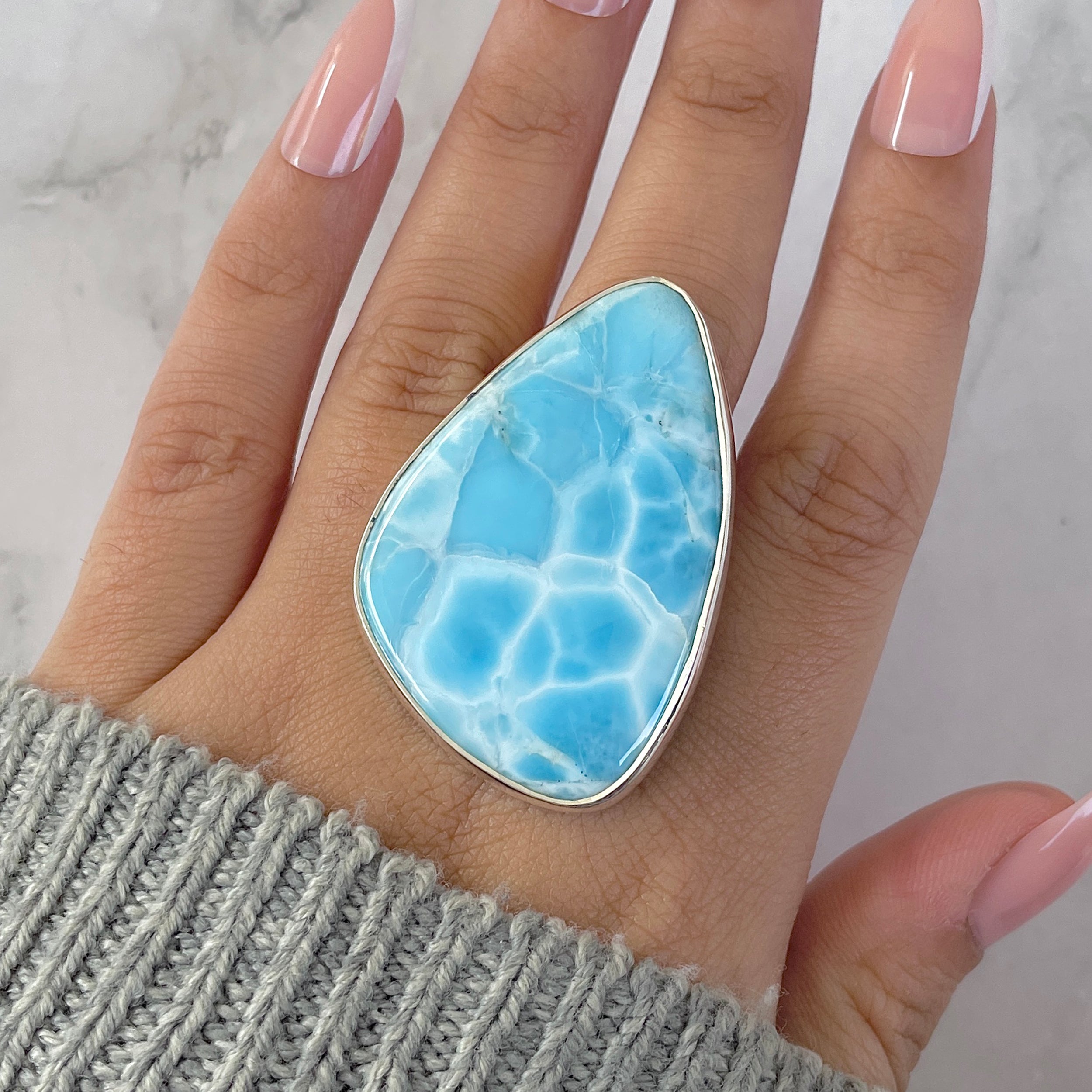 Larimar Adjustable Ring-(LAR-R-1325.)