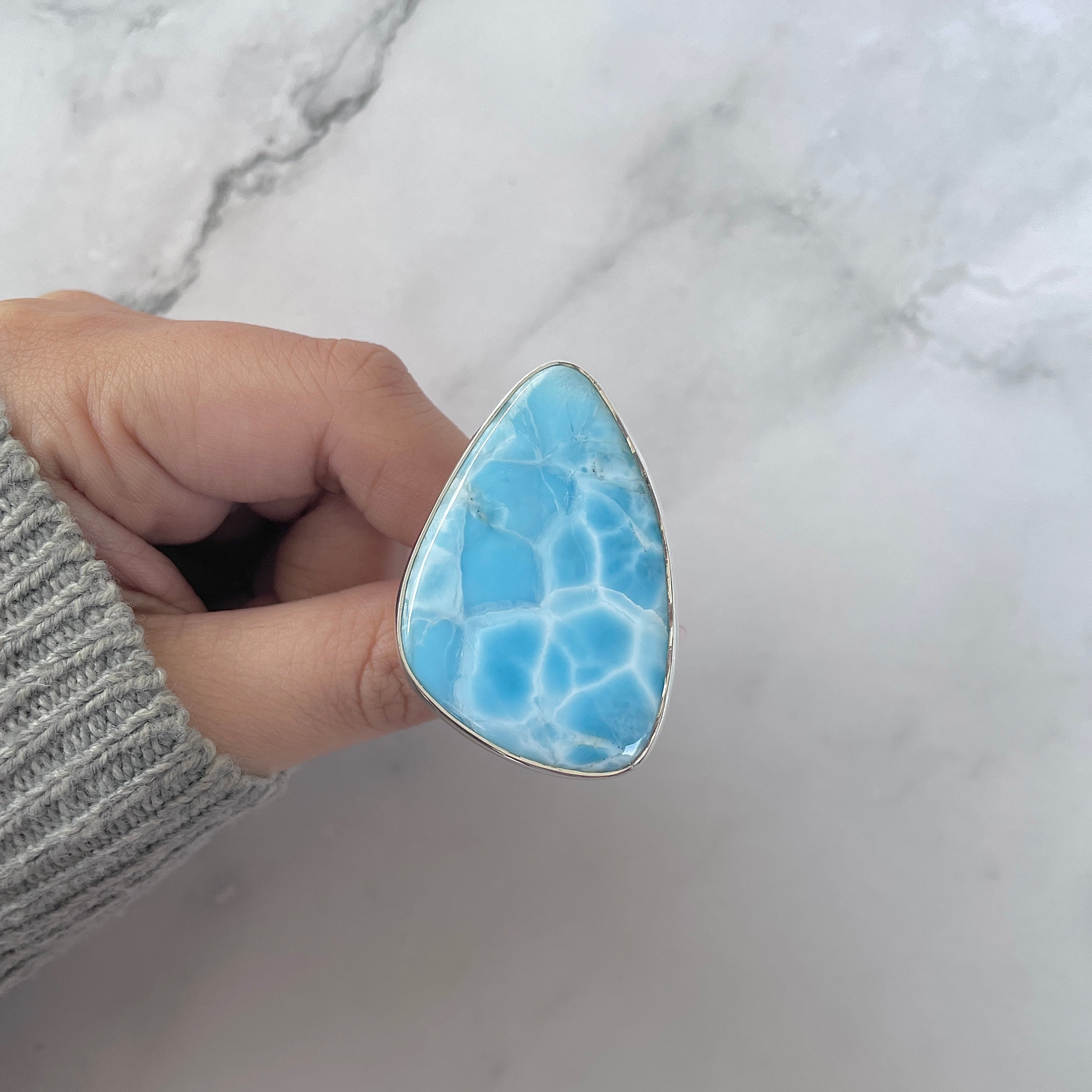 Larimar Adjustable Ring-(LAR-R-1325.)