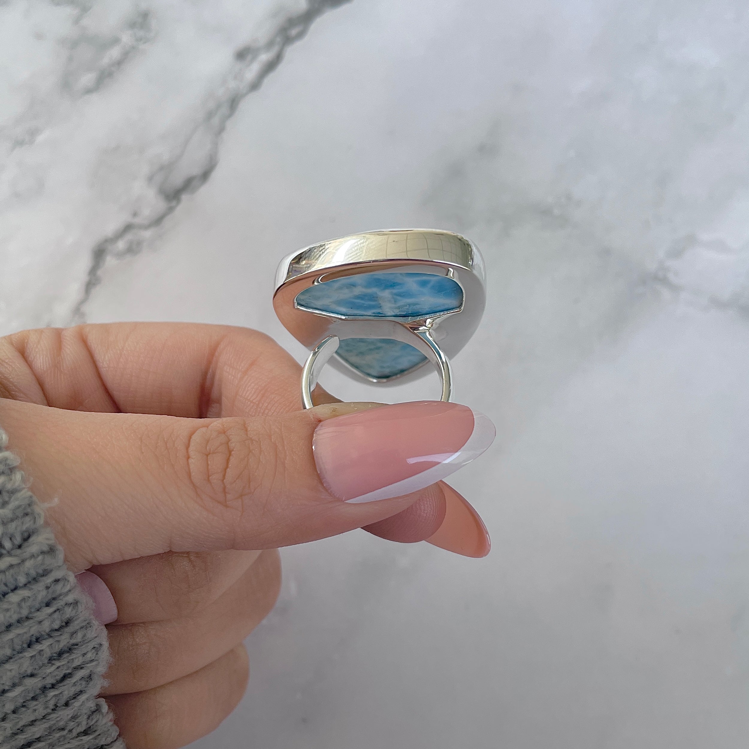 Larimar Adjustable Ring-(LAR-R-1325.)