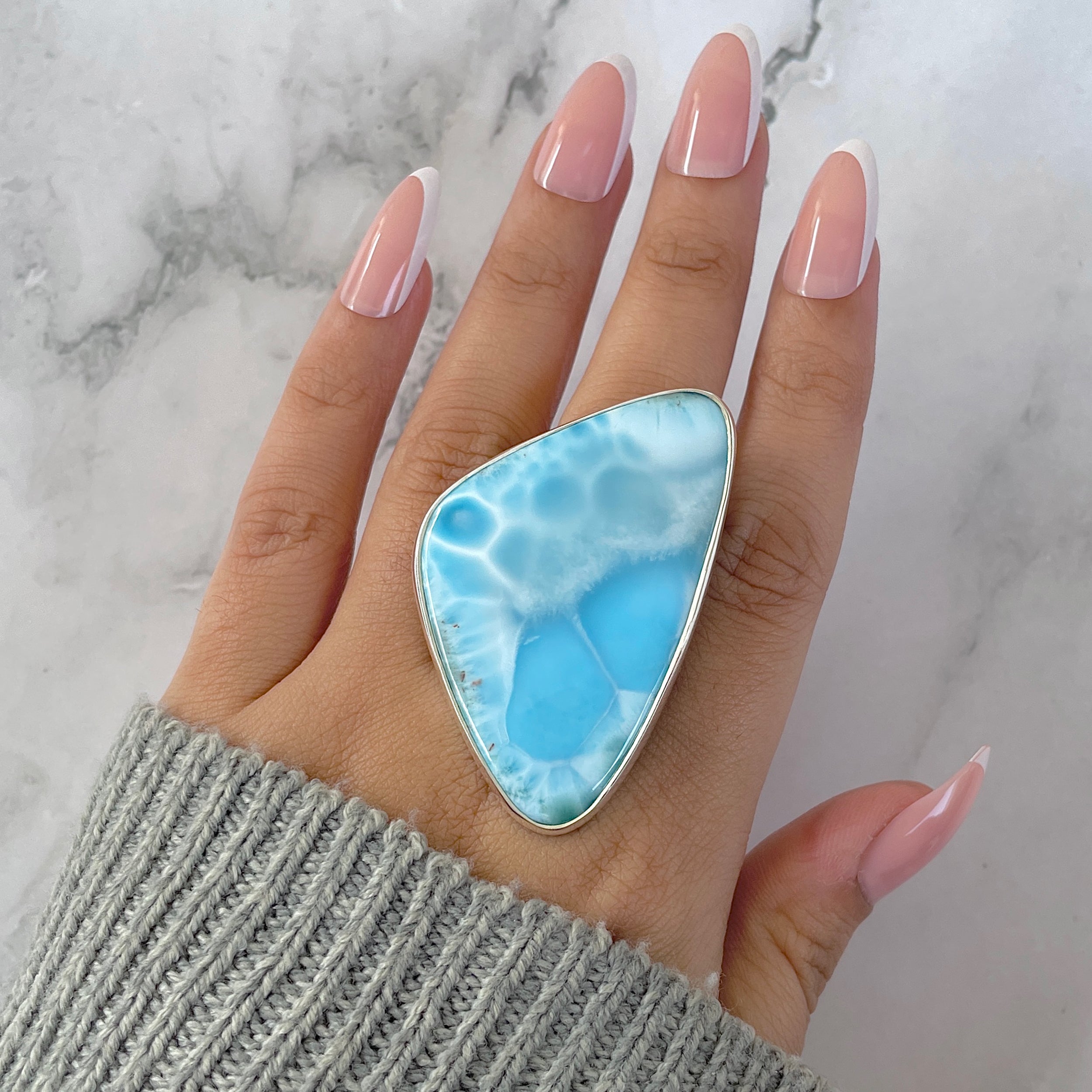 Larimar Adjustable Ring-(LAR-R-1326.)