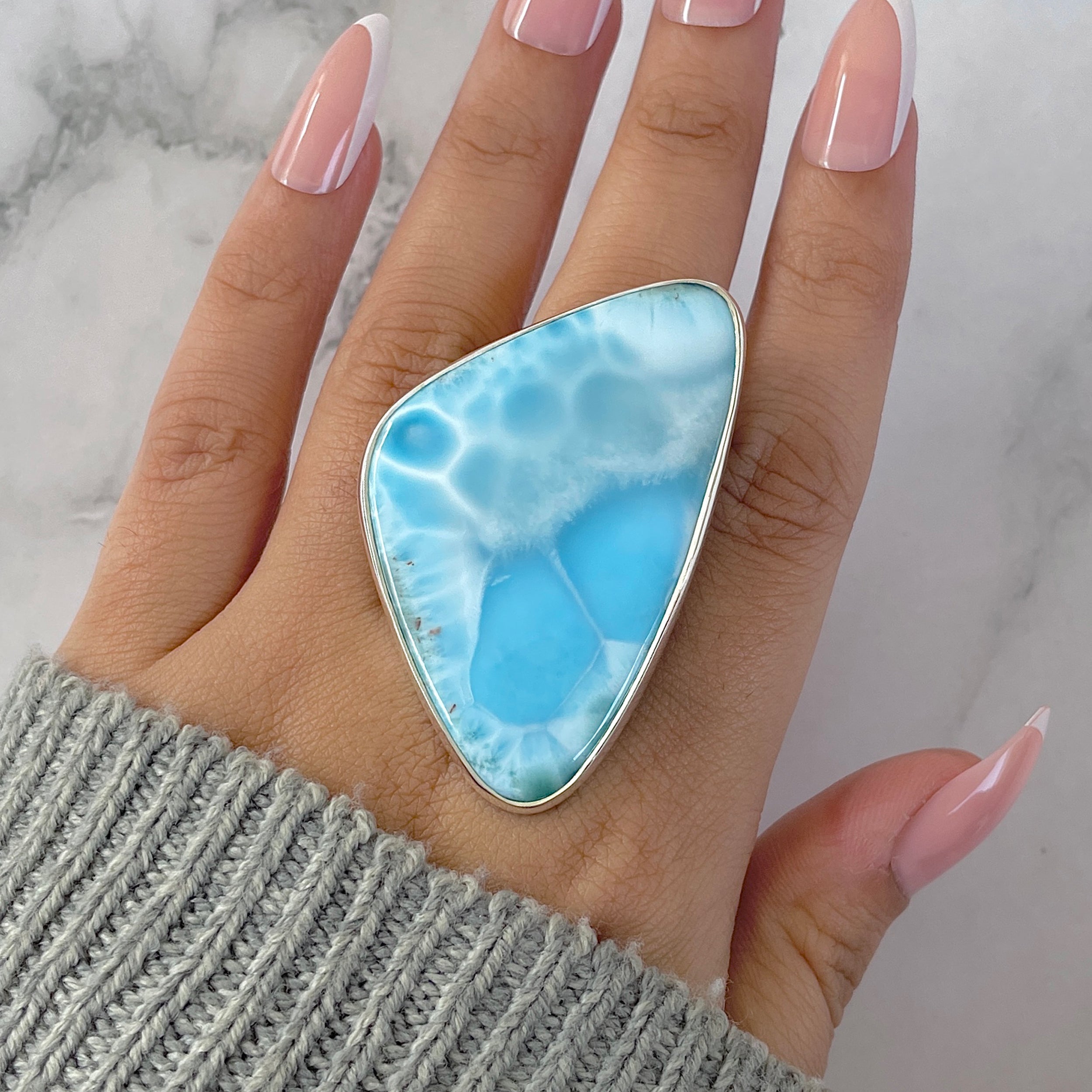 Larimar Adjustable Ring-(LAR-R-1326.)