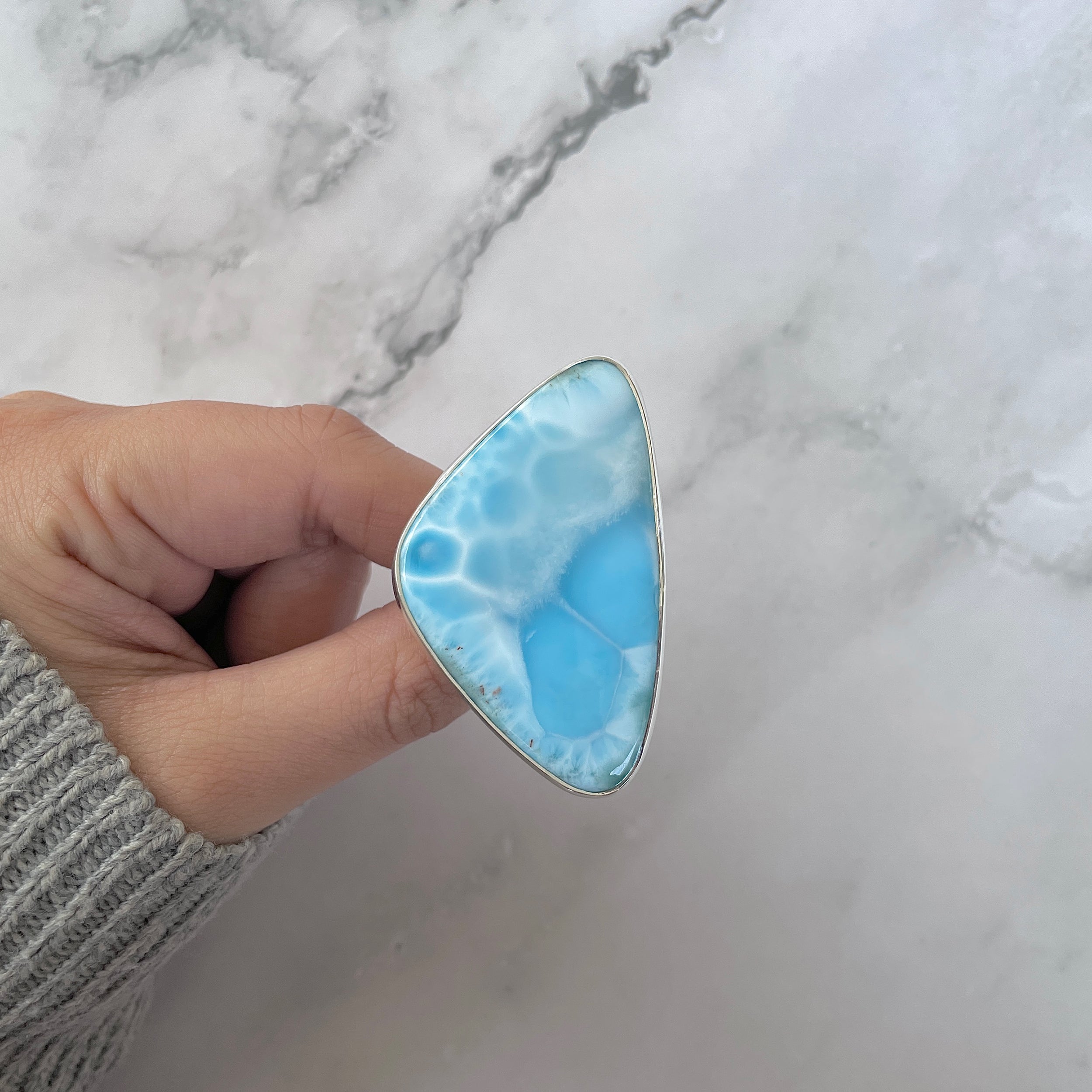 Larimar Adjustable Ring-(LAR-R-1326.)