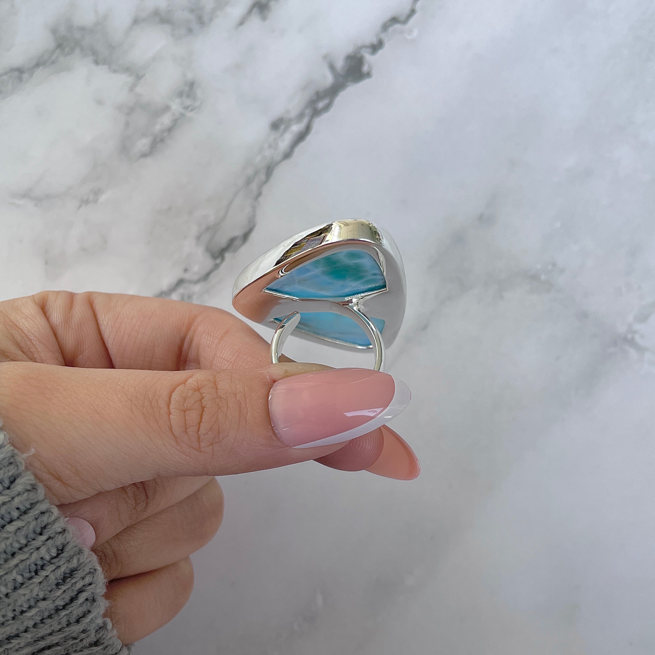 Larimar Adjustable Ring-(LAR-R-1326.)