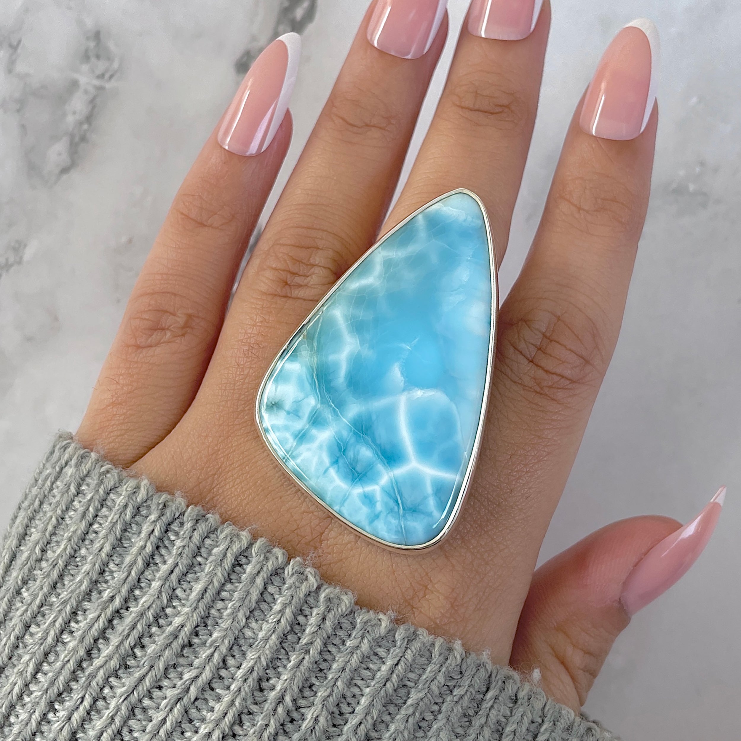Larimar Adjustable Ring-(LAR-R-1327.)