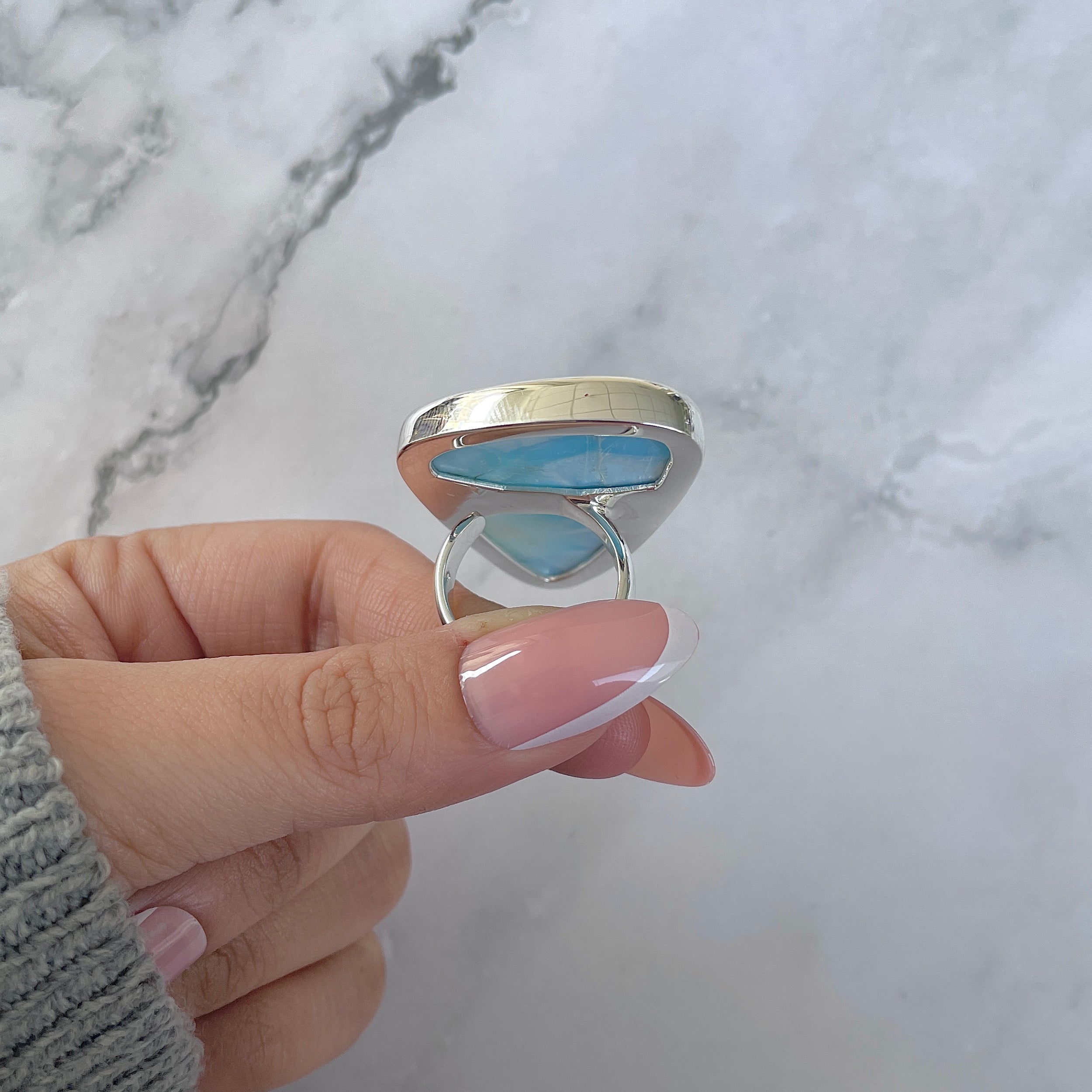 Larimar Adjustable Ring-(LAR-R-1327.)
