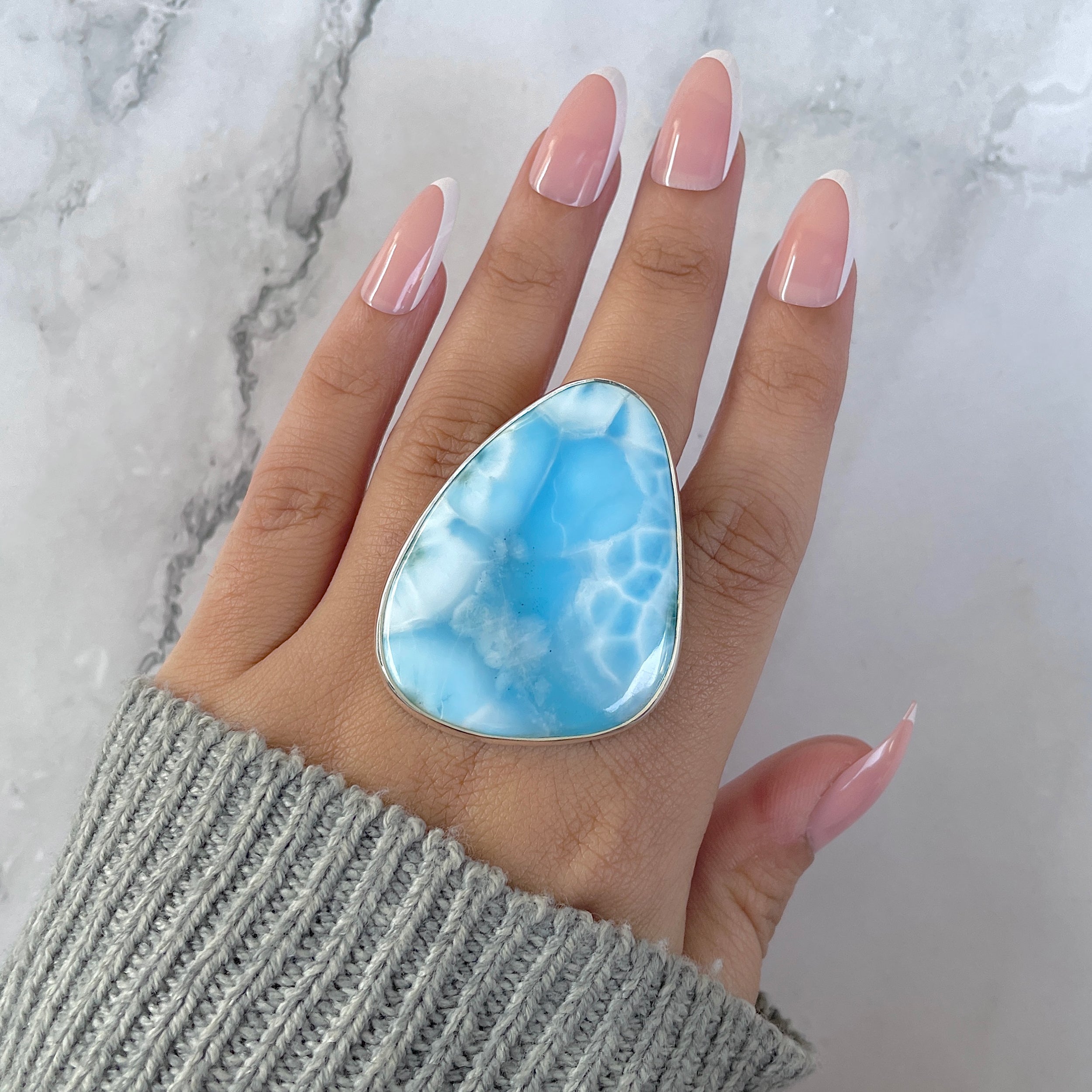 Larimar Adjustable Ring-(LAR-R-1328.)