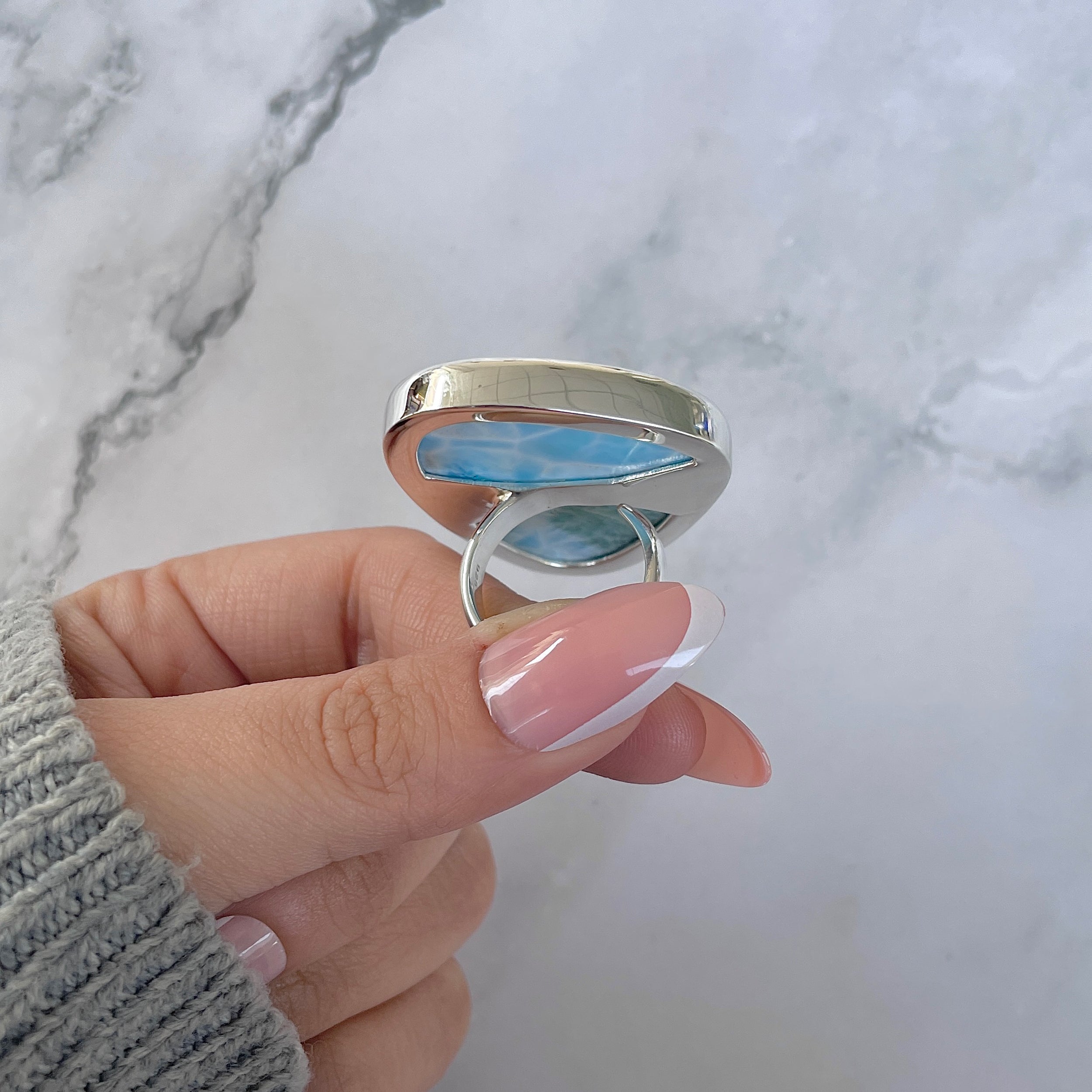 Larimar Adjustable Ring-(LAR-R-1328.)
