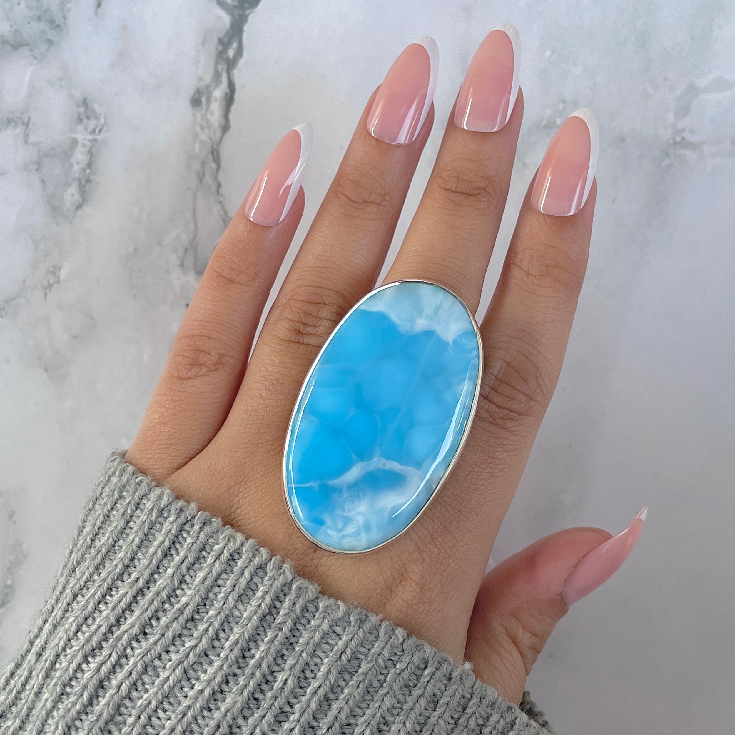 Larimar Adjustable Ring-(LAR-R-1329.)