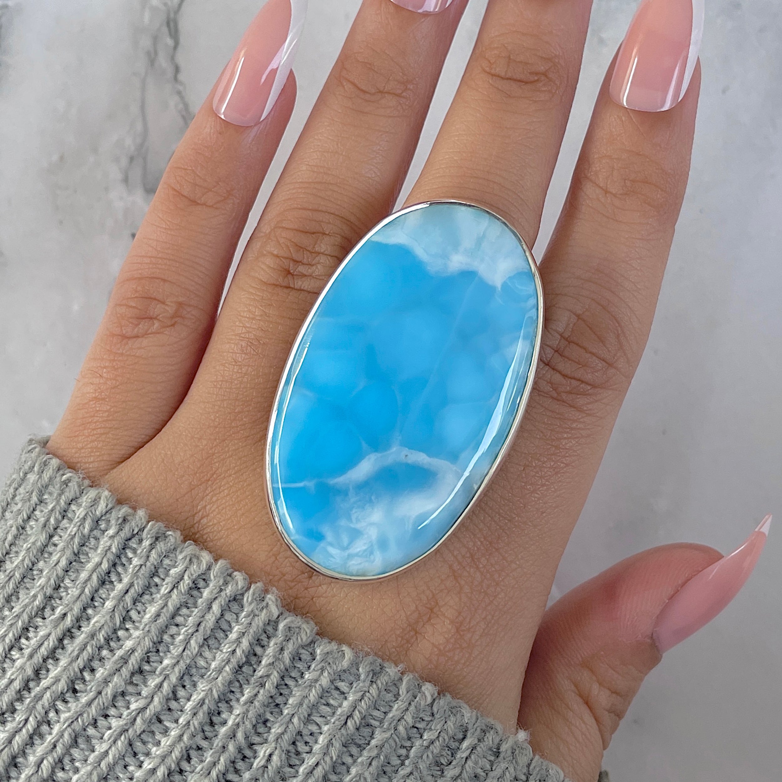 Larimar Adjustable Ring-(LAR-R-1329.)