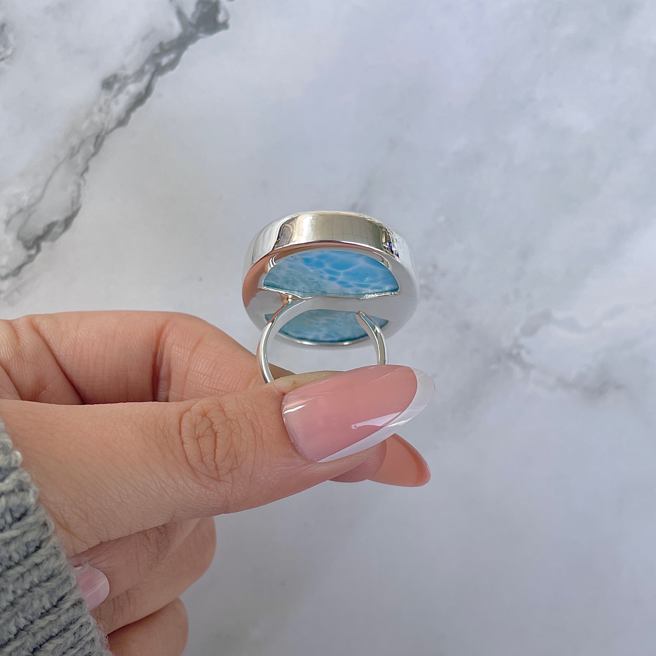 Larimar Adjustable Ring-(LAR-R-1329.)