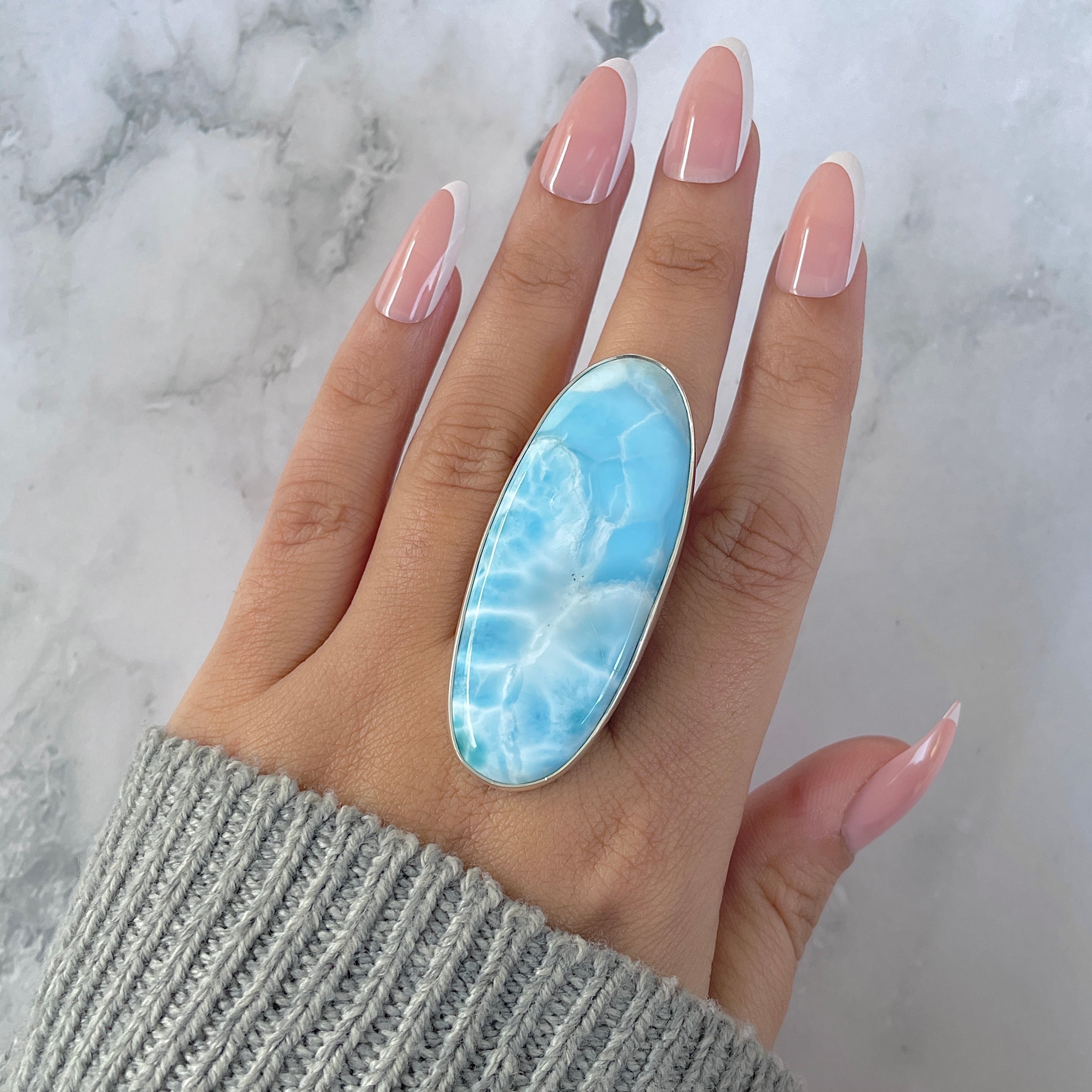 Larimar Adjustable Ring-(LAR-R-1330.)