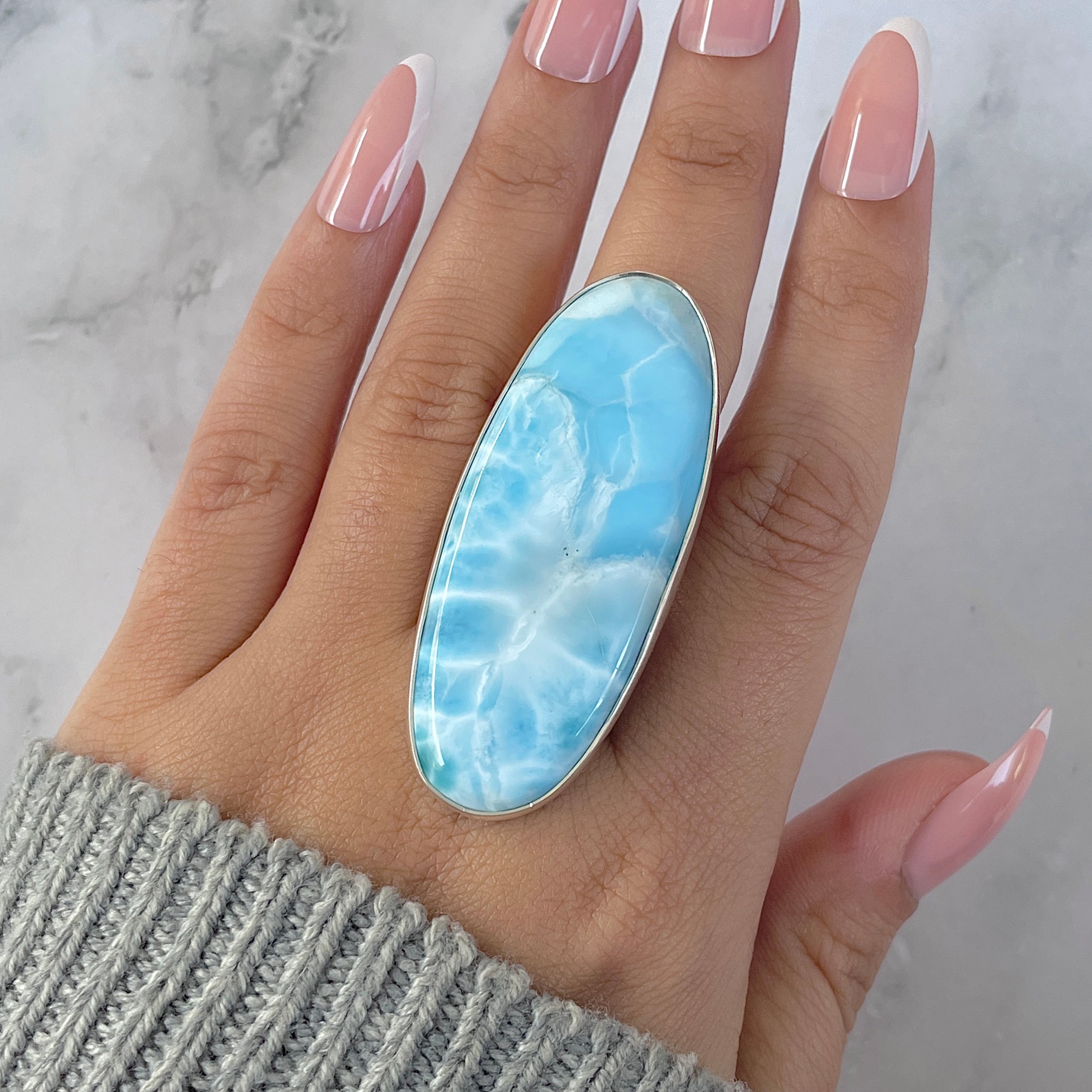 Larimar Adjustable Ring-(LAR-R-1330.)