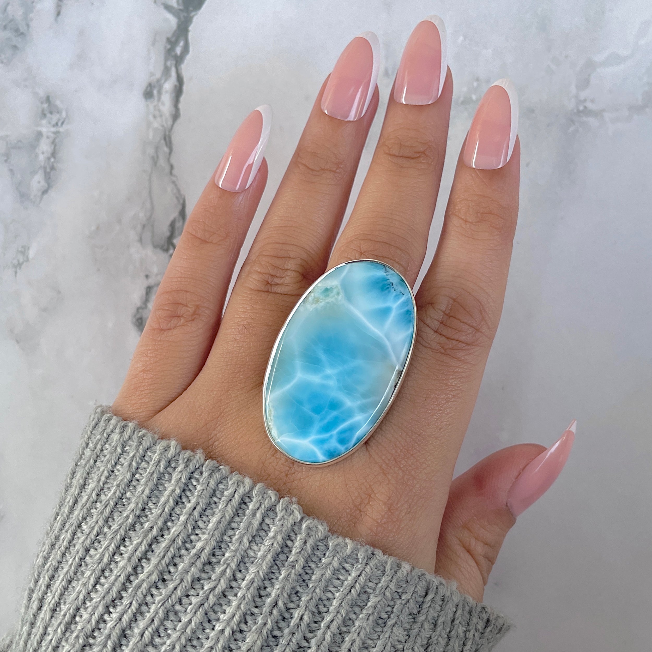 Larimar Adjustable Ring-(LAR-R-1332.)