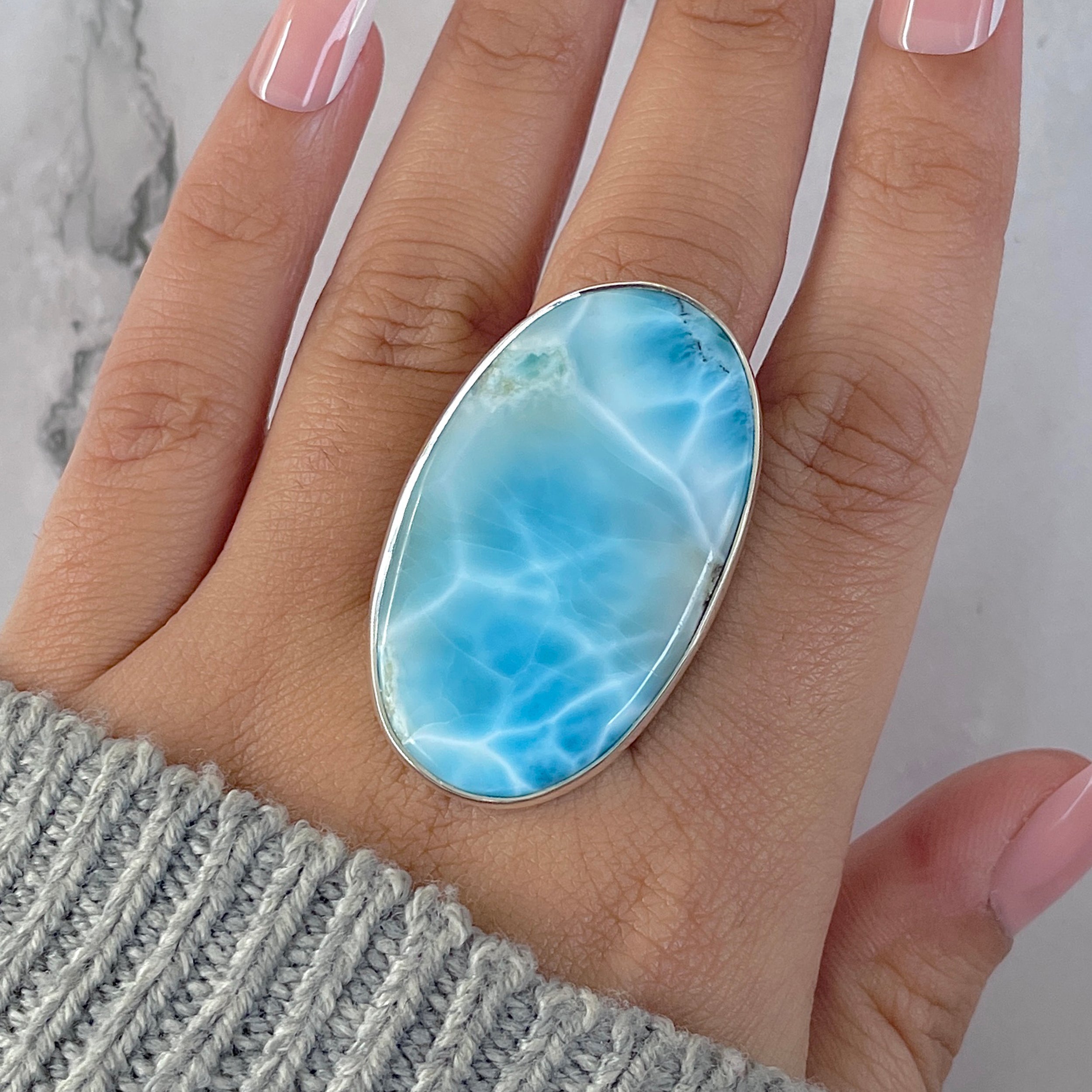 Larimar Adjustable Ring-(LAR-R-1332.)