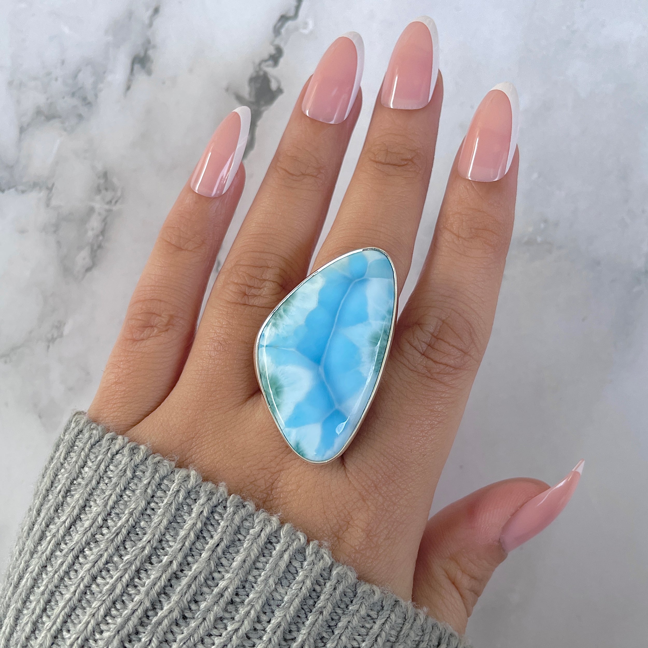 Larimar Adjustable Ring-(LAR-R-1333.)