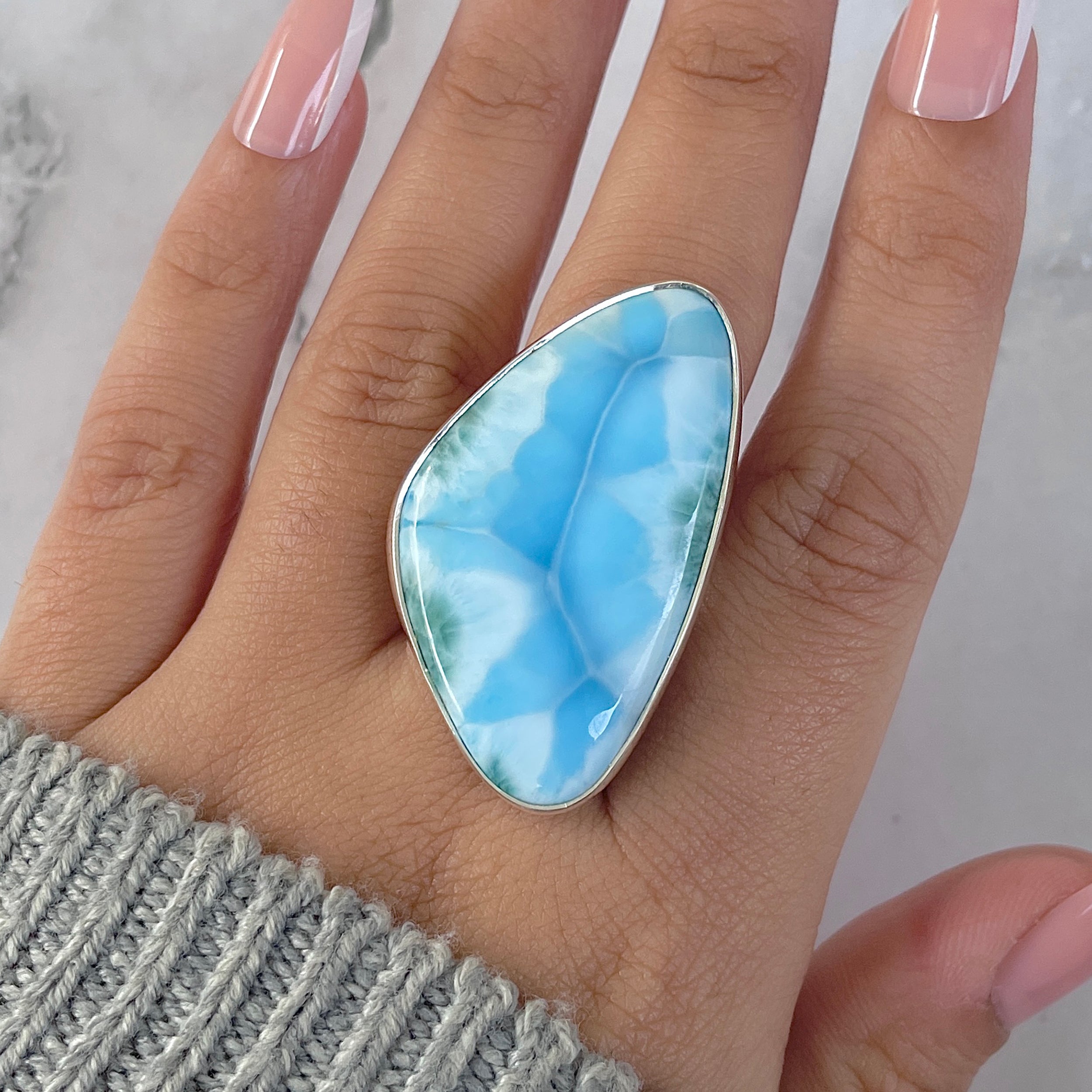 Larimar Adjustable Ring-(LAR-R-1333.)