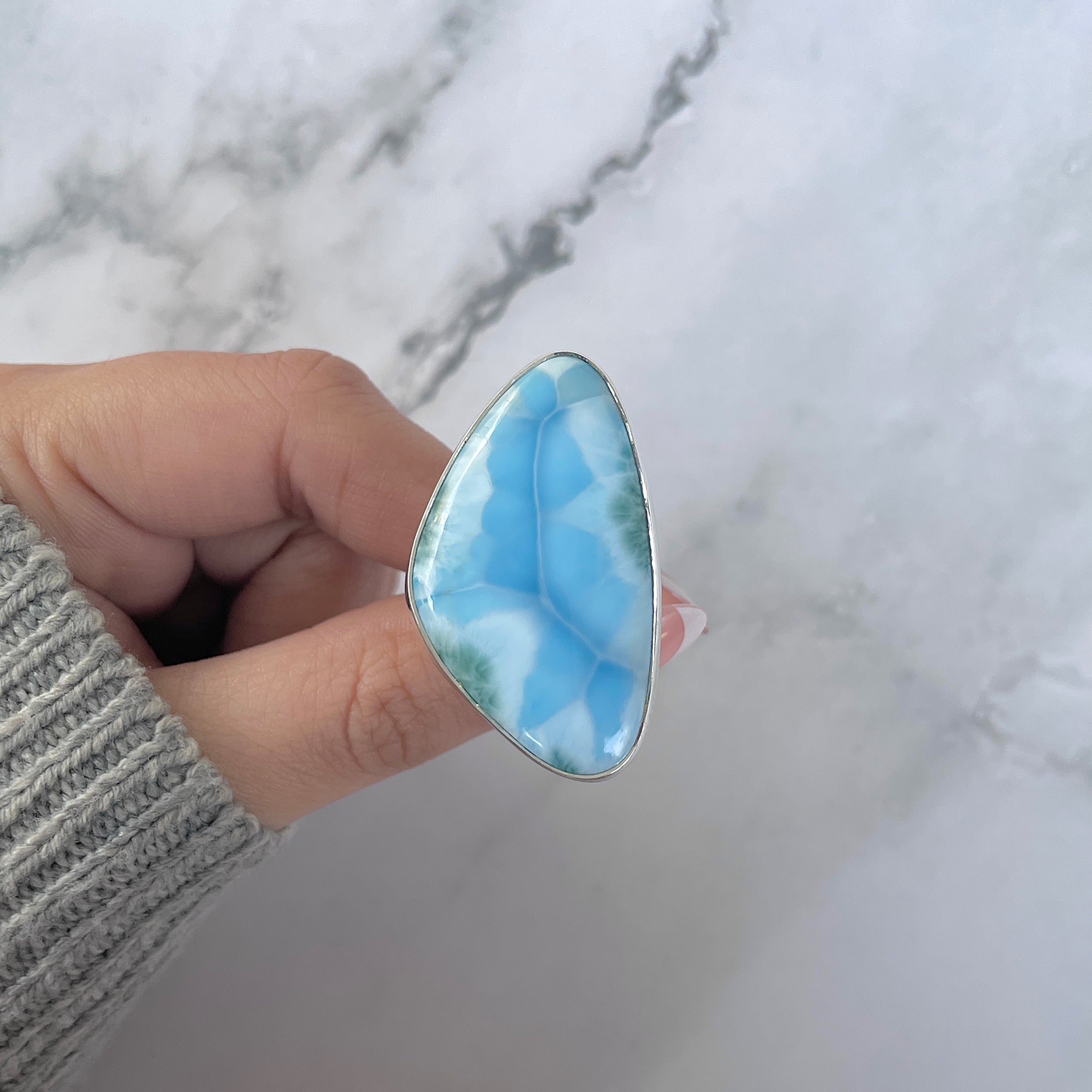 Larimar Adjustable Ring-(LAR-R-1333.)