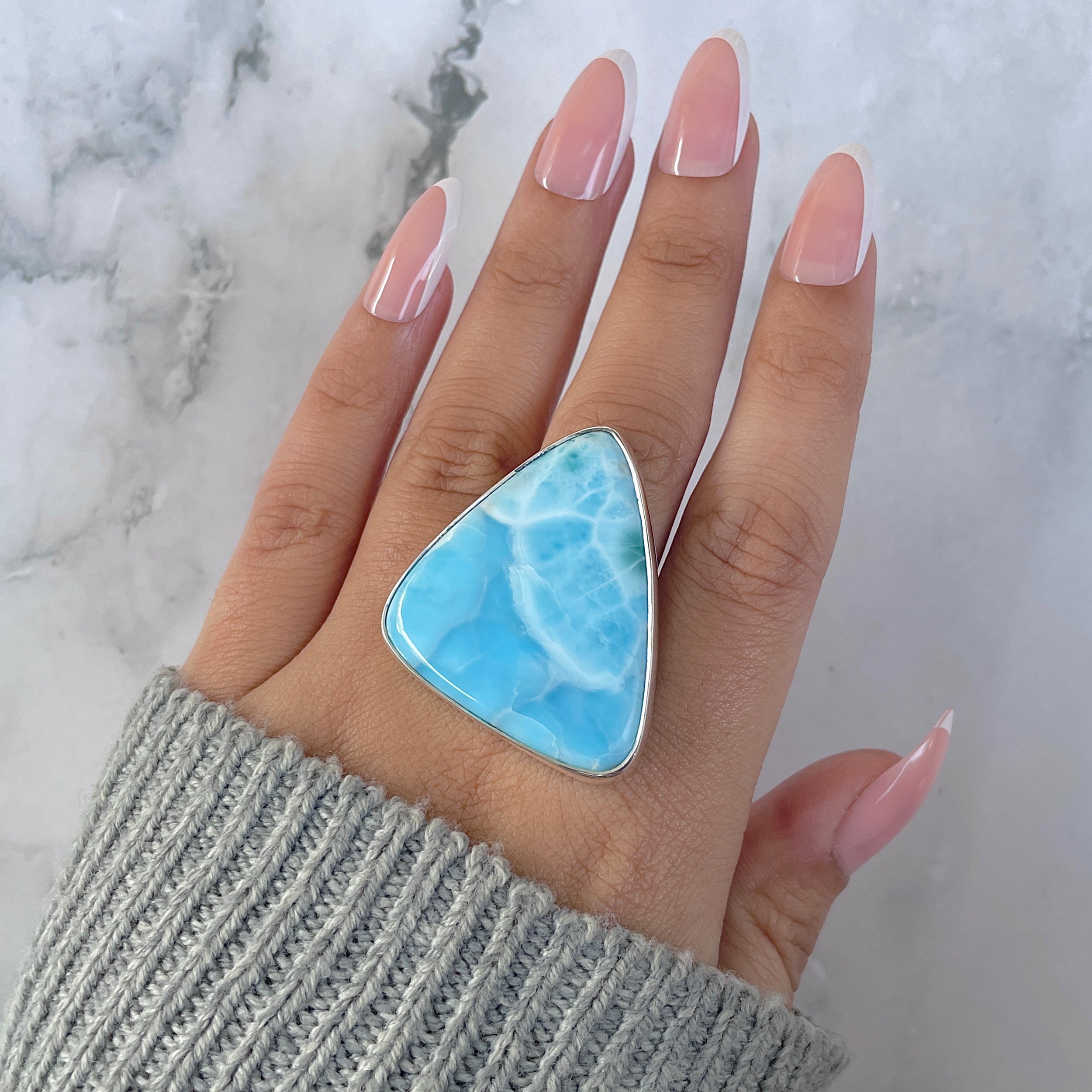 Larimar Adjustable Ring-(LAR-R-1334.)