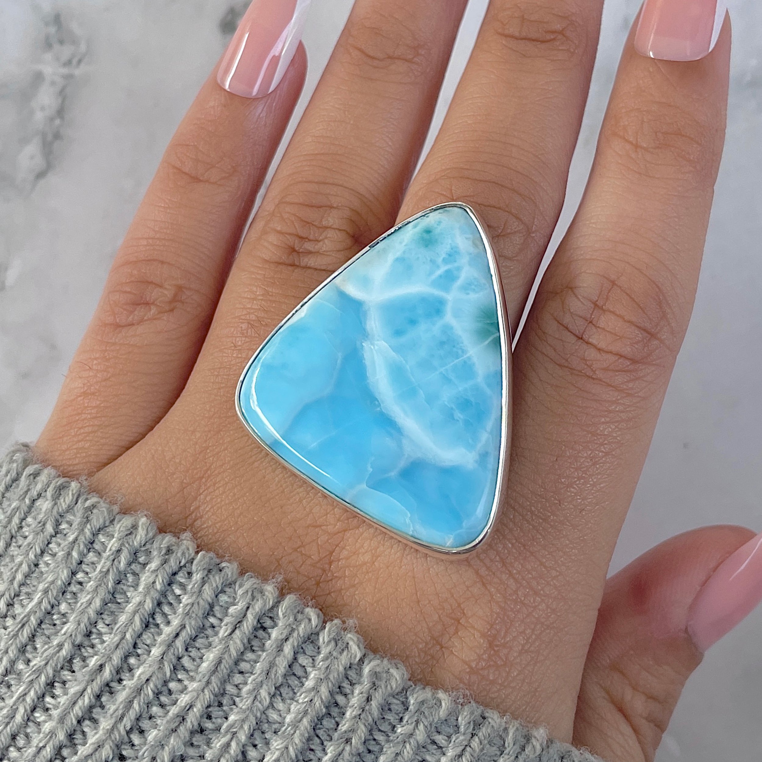 Larimar Adjustable Ring-(LAR-R-1334.)