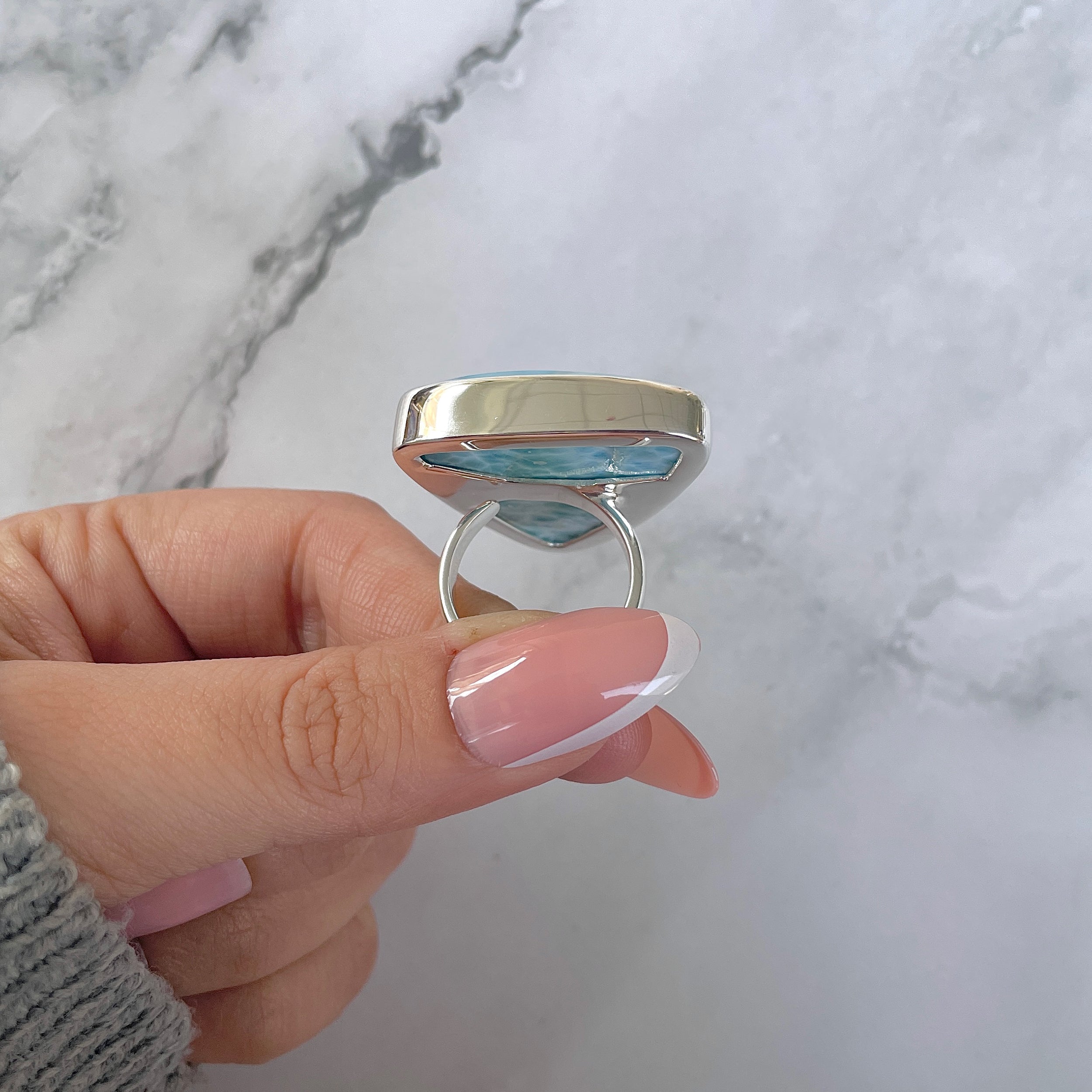 Larimar Adjustable Ring-(LAR-R-1334.)