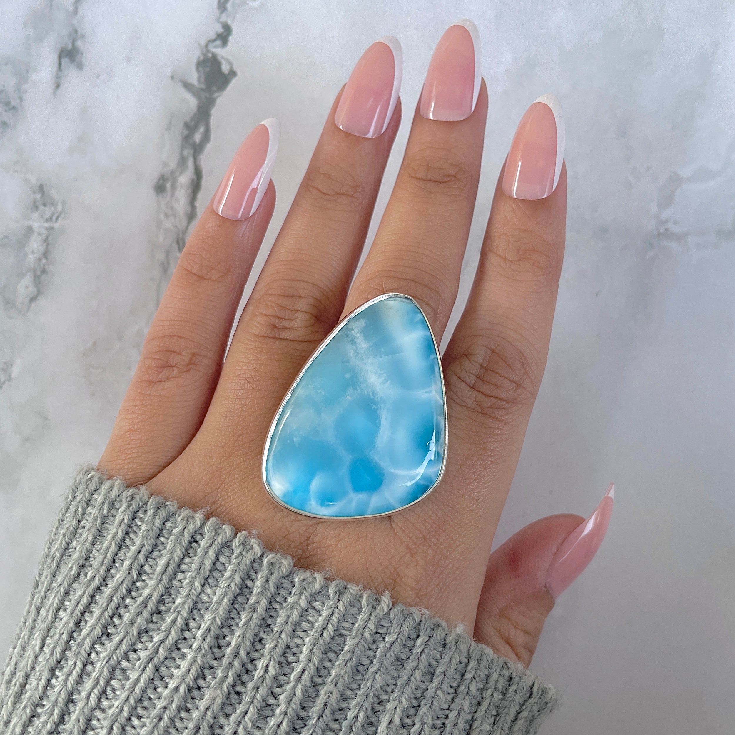 Larimar Adjustable Ring-(LAR-R-1335.)