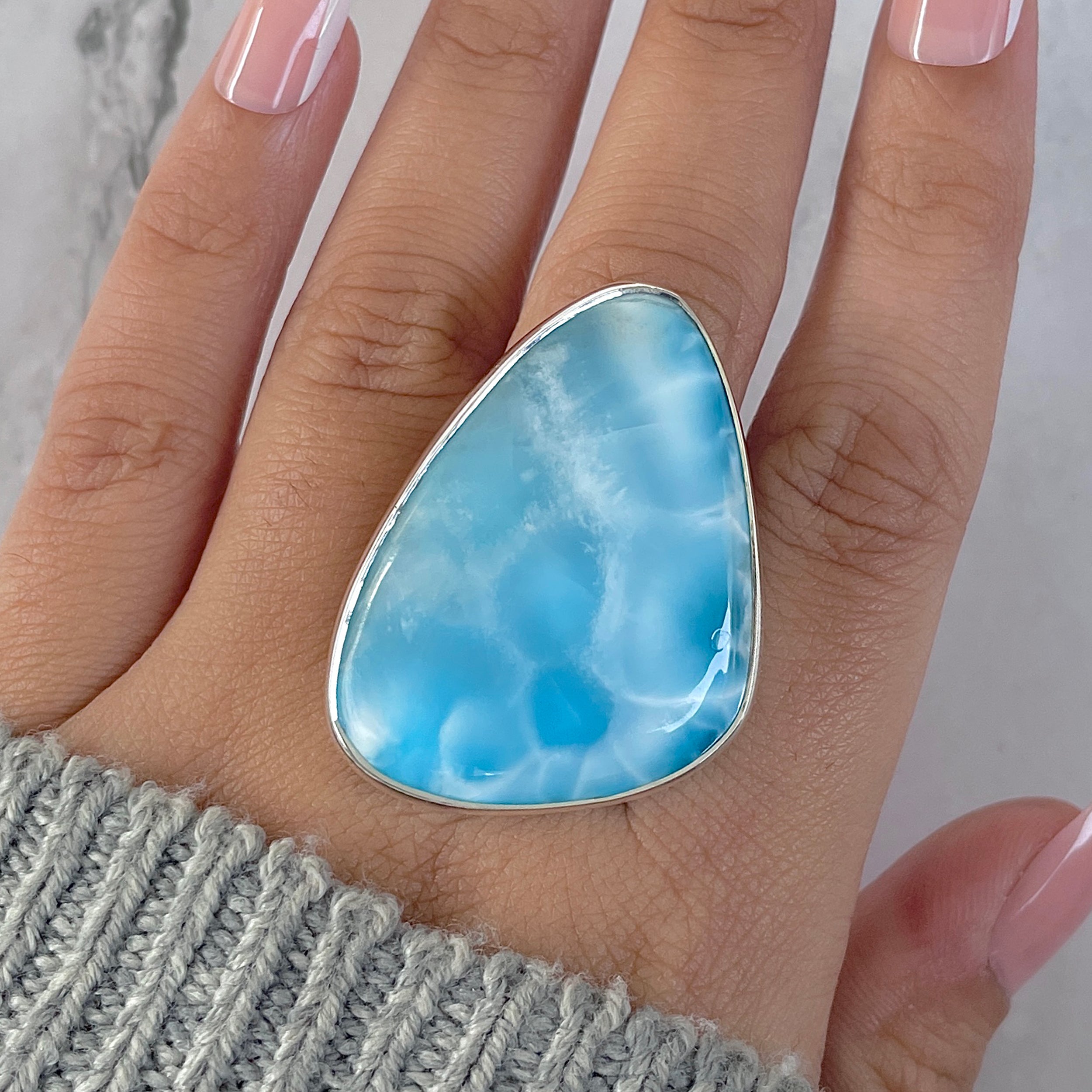 Larimar Adjustable Ring-(LAR-R-1335.)