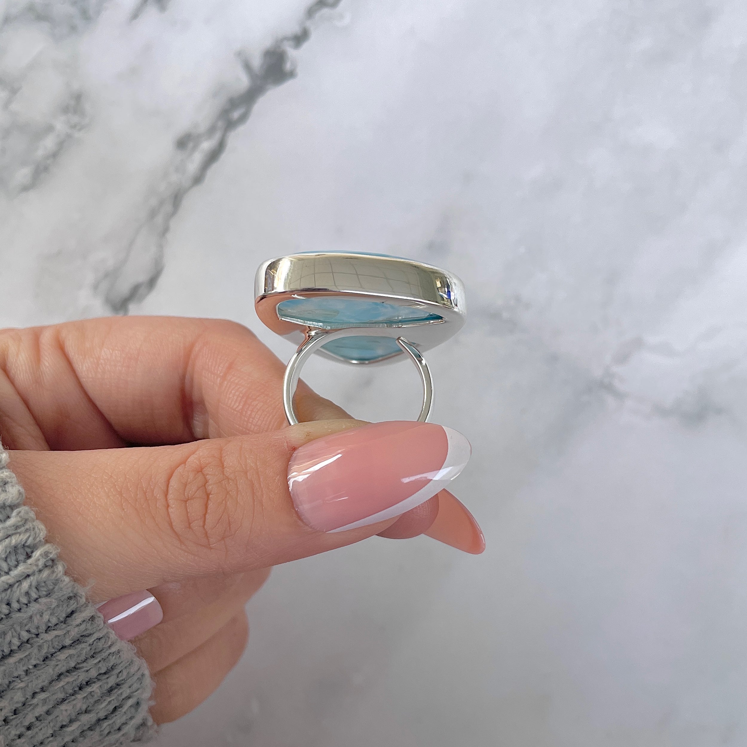 Larimar Adjustable Ring-(LAR-R-1335.)