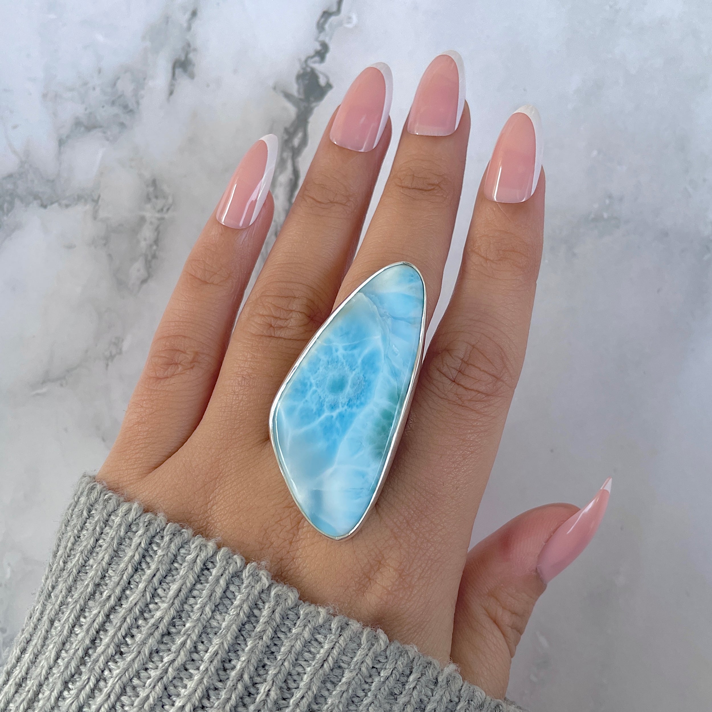 Larimar Adjustable Ring-(LAR-R-1336.)