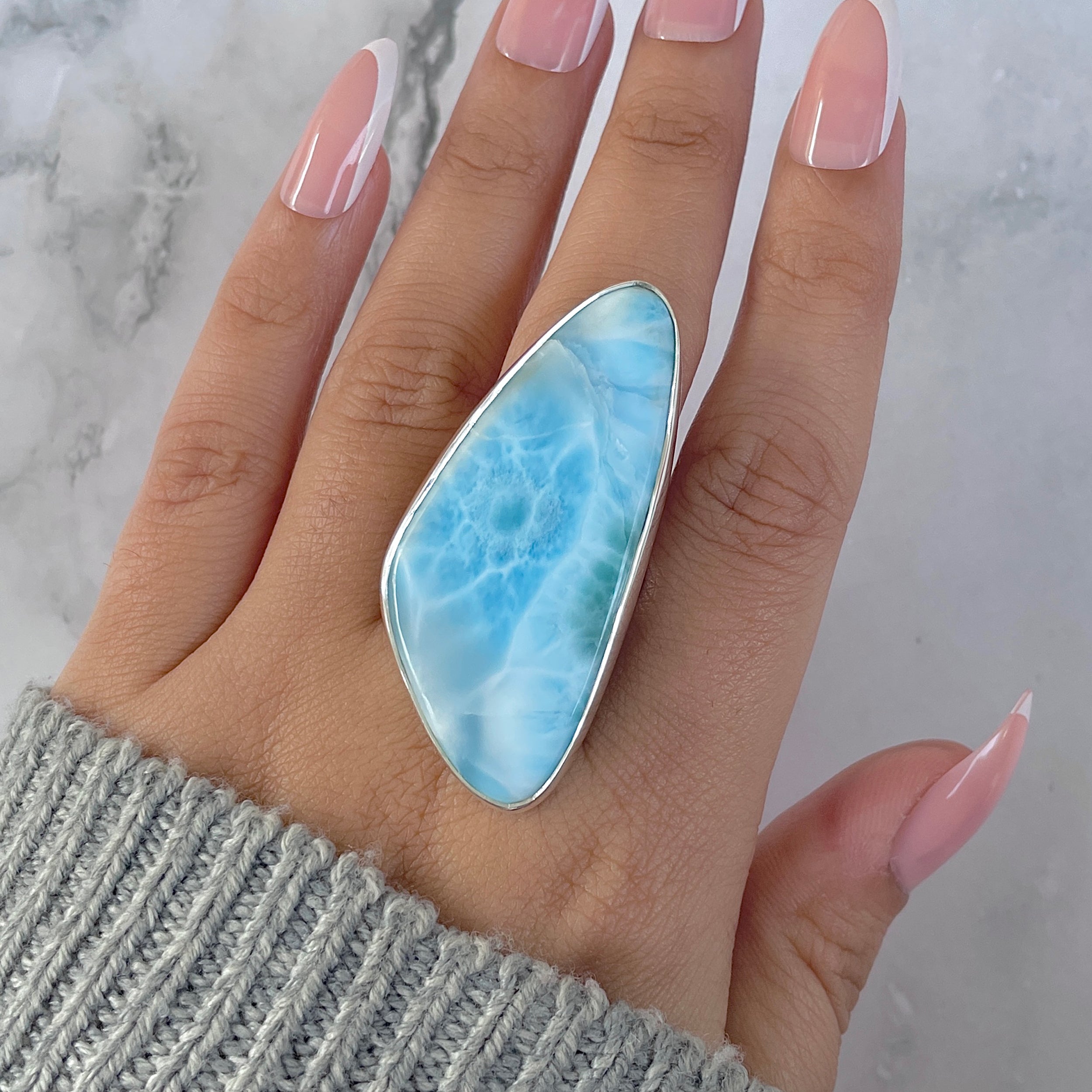 Larimar Adjustable Ring-(LAR-R-1336.)