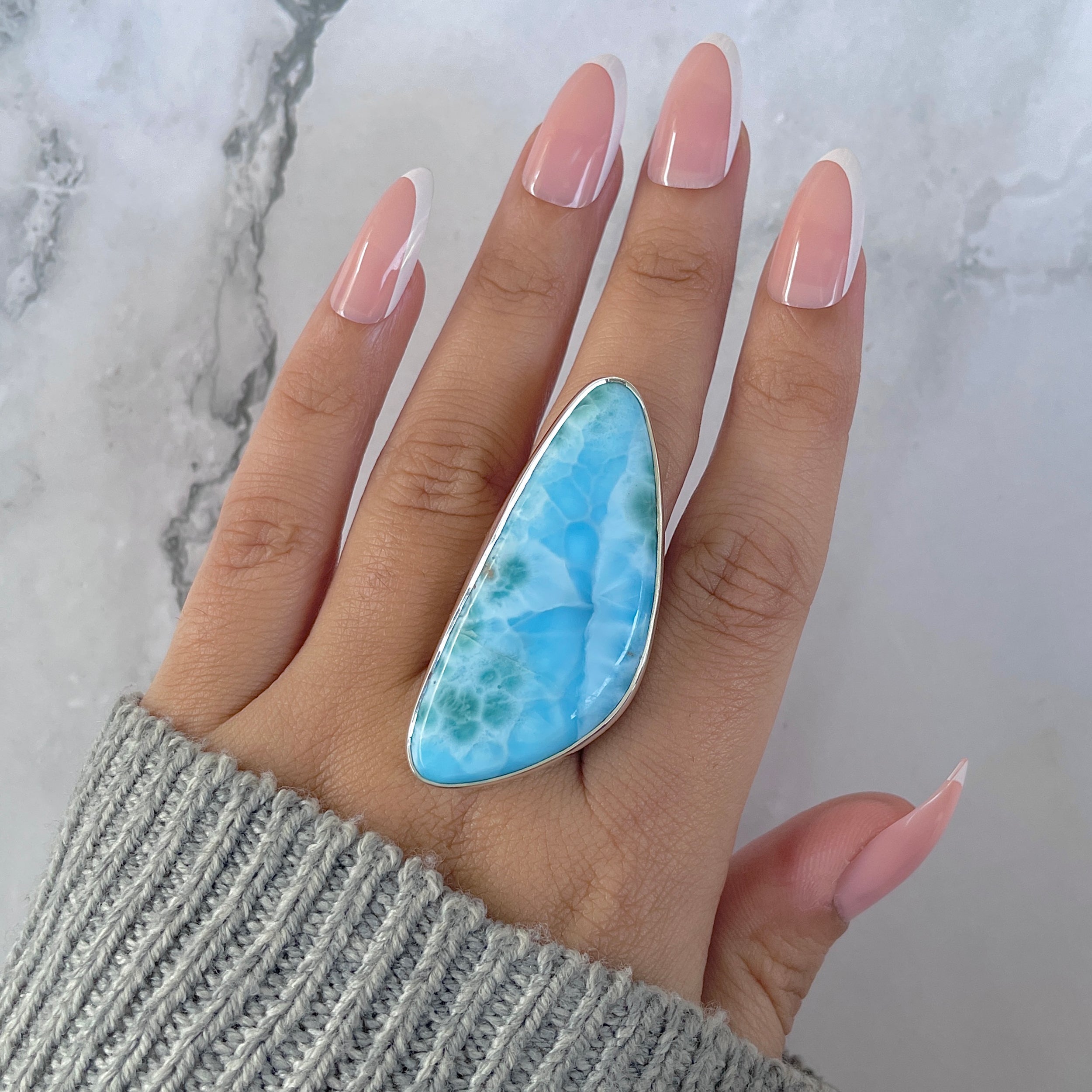 Larimar Adjustable Ring-(LAR-R-1337.)