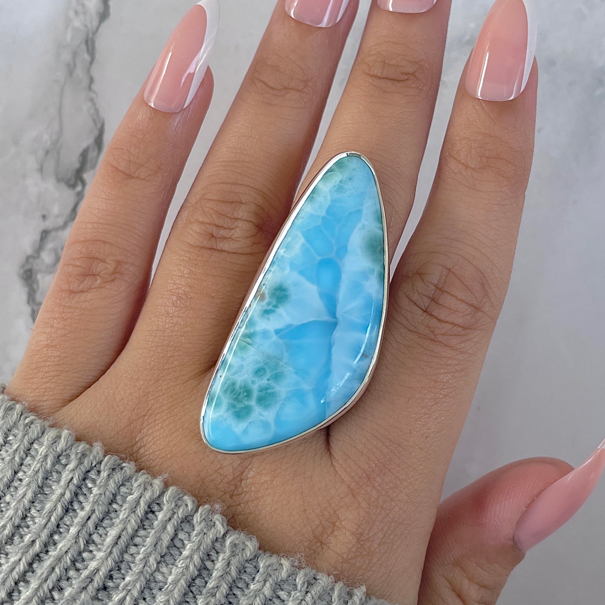 Larimar Adjustable Ring-(LAR-R-1337.)