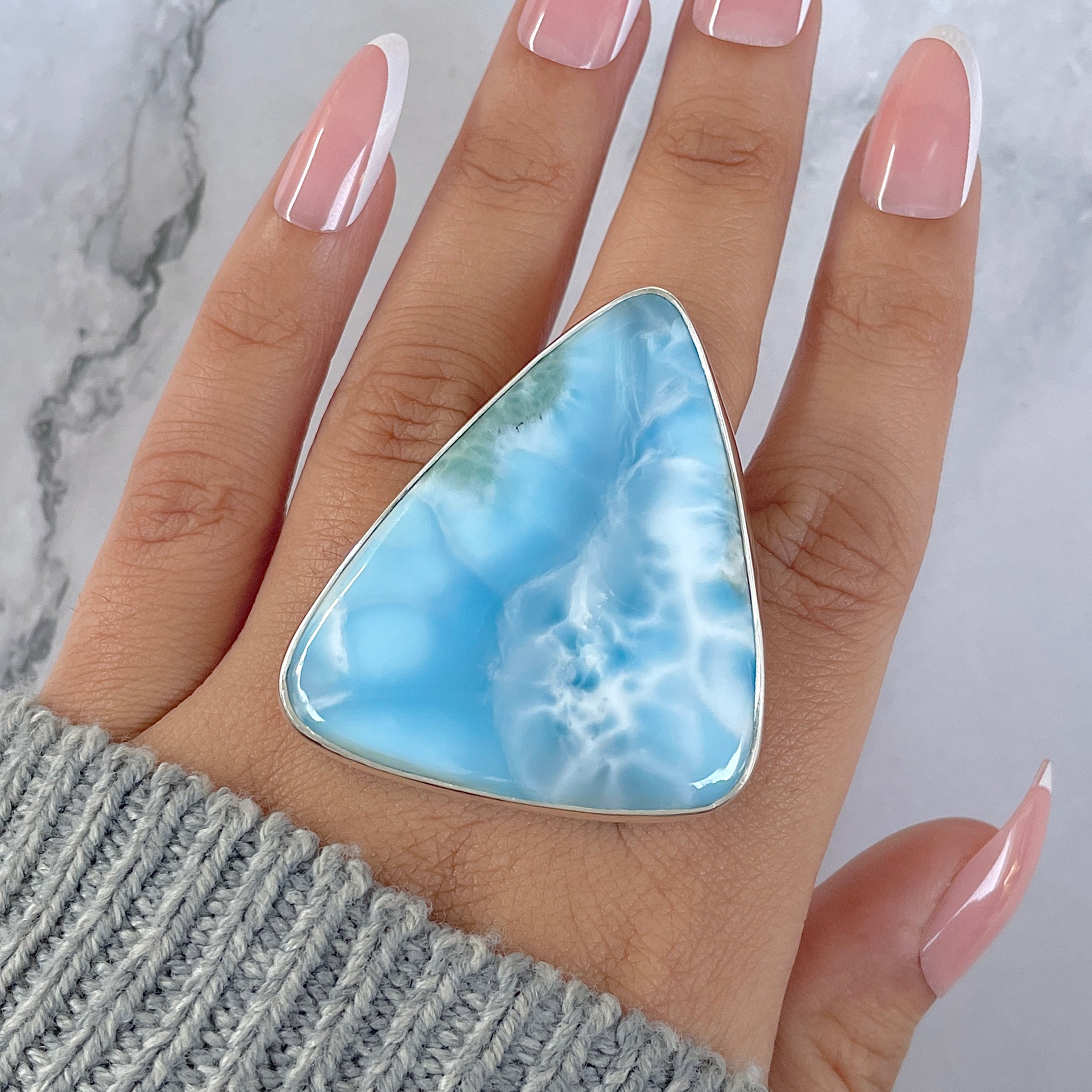 Larimar Adjustable Ring-(LAR-R-1338.)