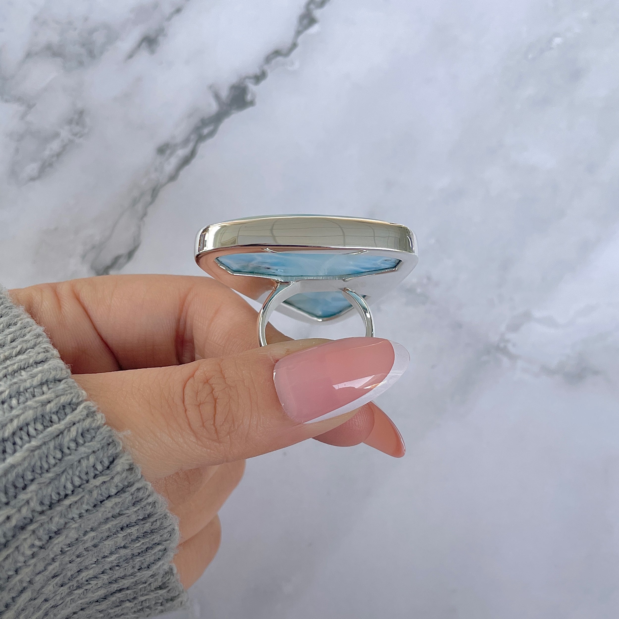 Larimar Adjustable Ring-(LAR-R-1338.)
