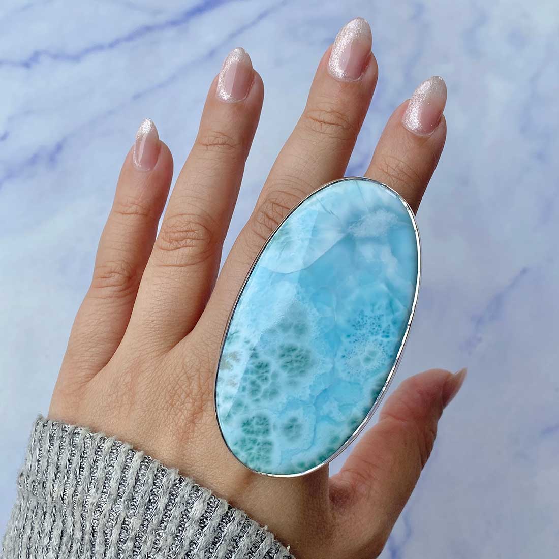 Larimar Adjustable Ring-(LAR-R-134.)
