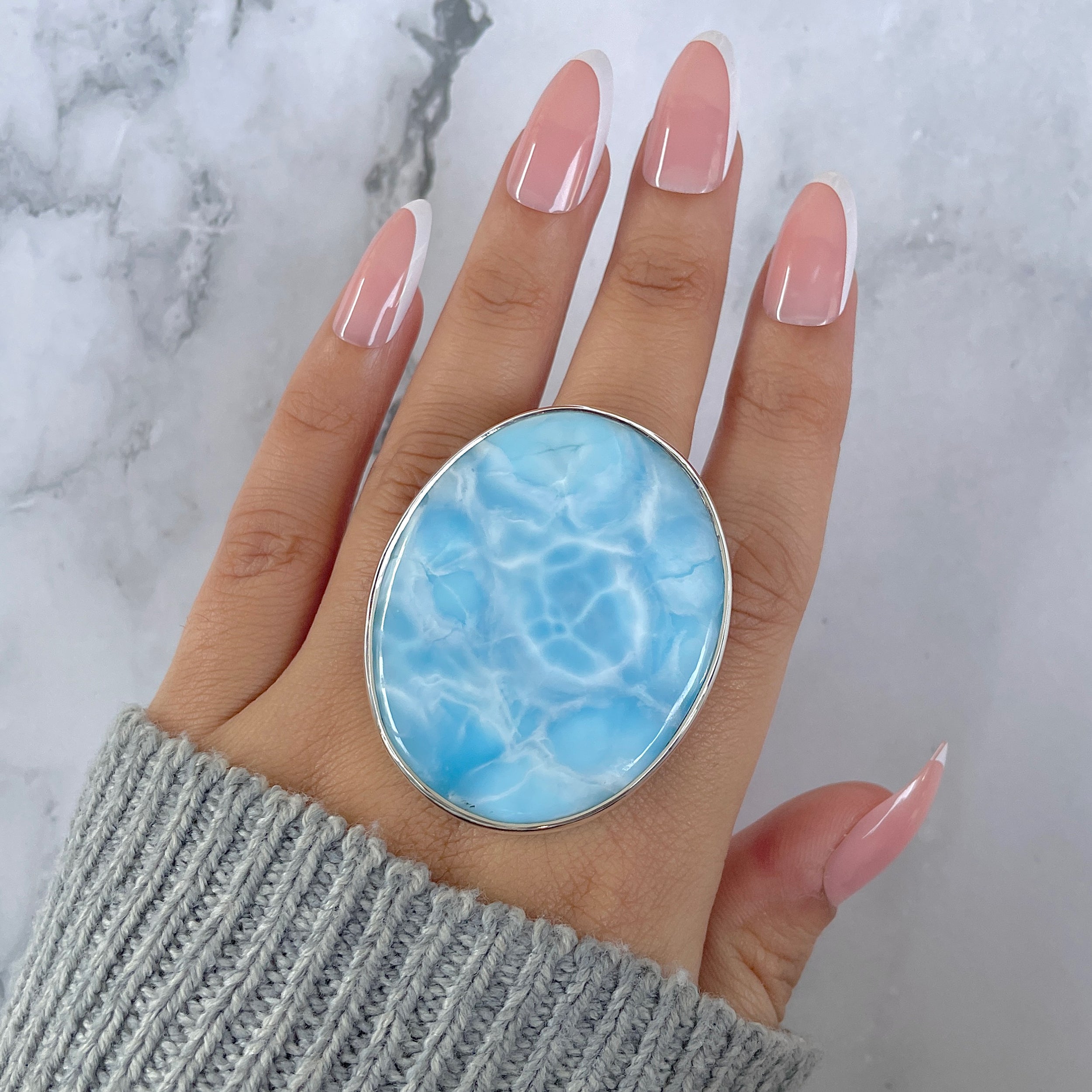 Larimar Adjustable Ring-(LAR-R-1341.)