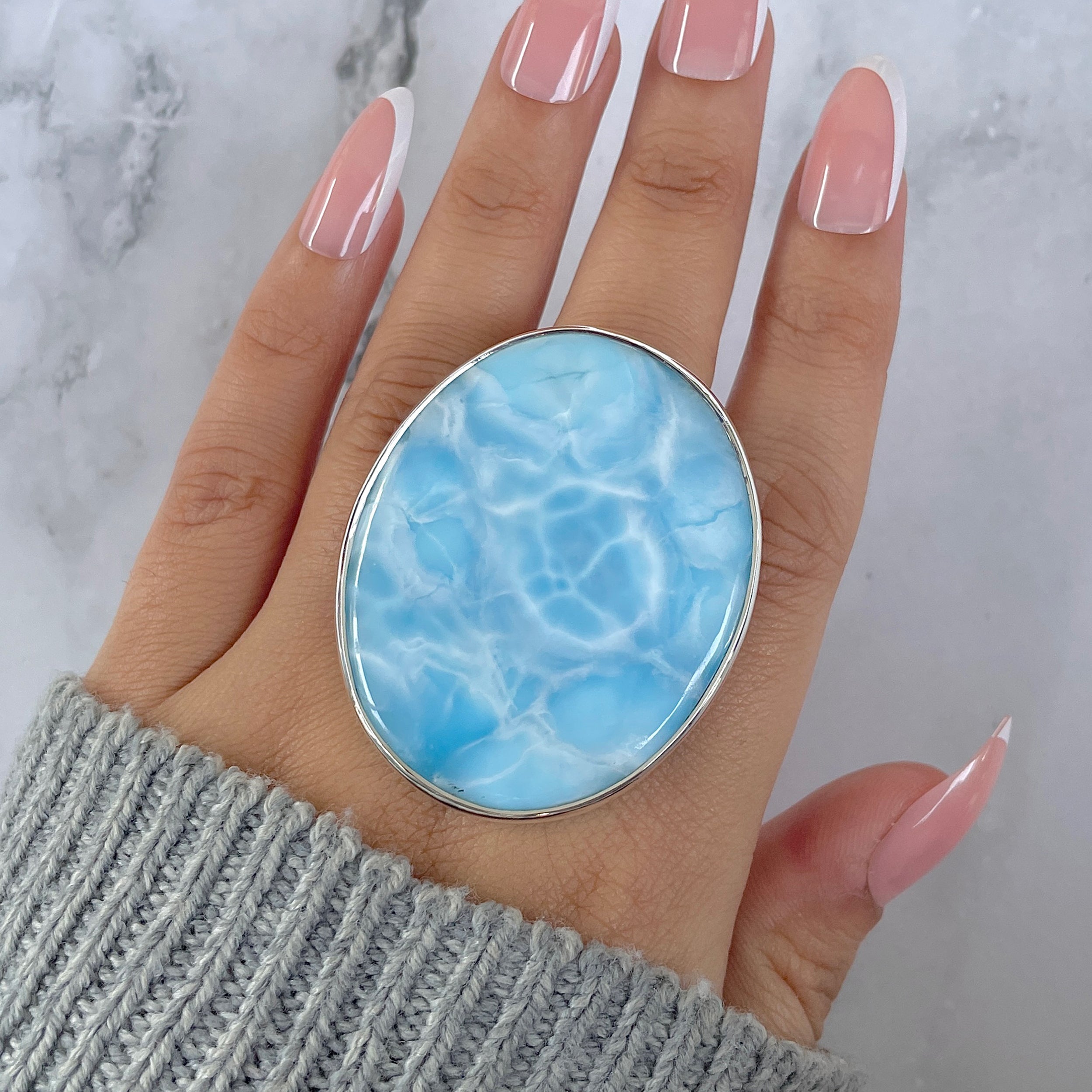 Larimar Adjustable Ring-(LAR-R-1341.)