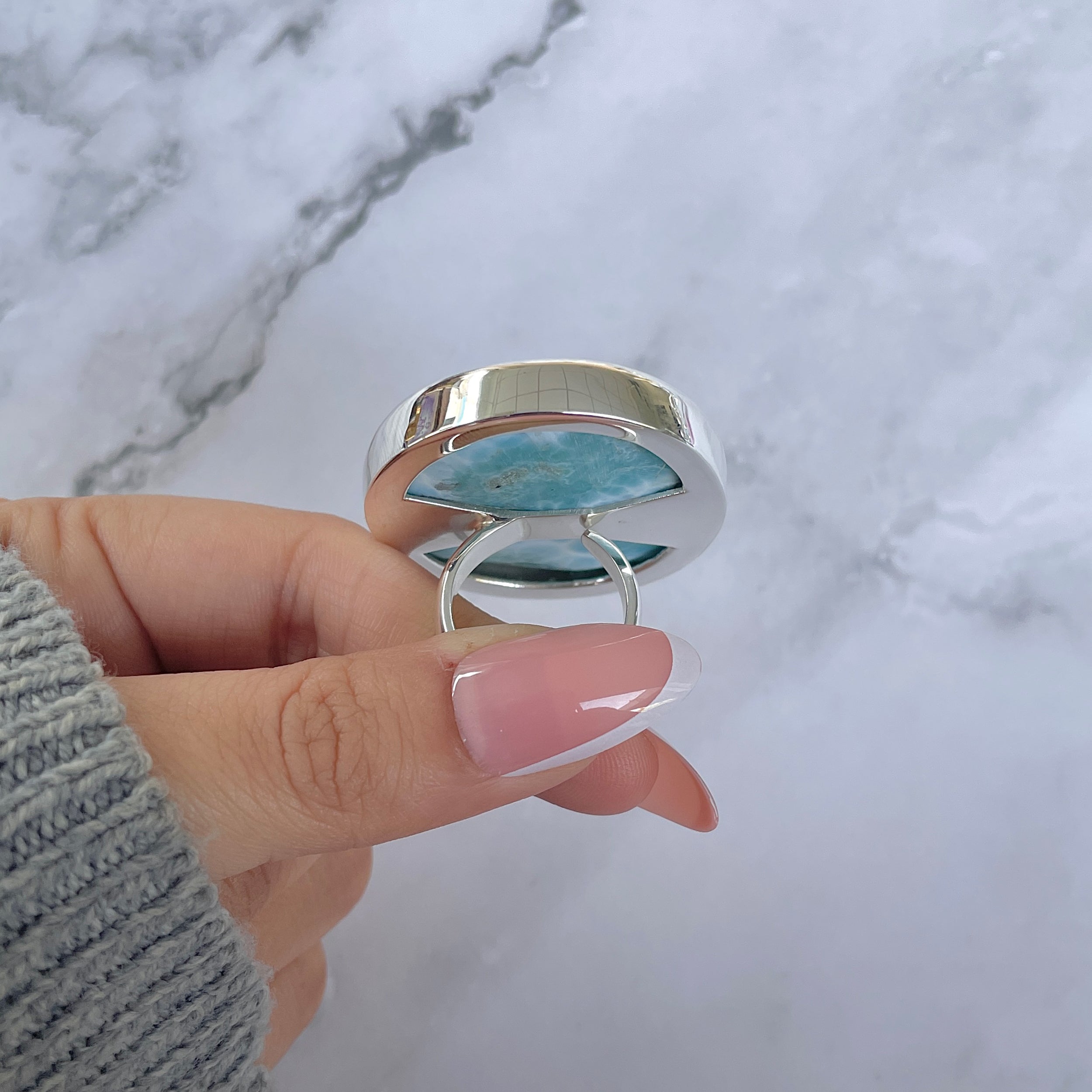 Larimar Adjustable Ring-(LAR-R-1341.)