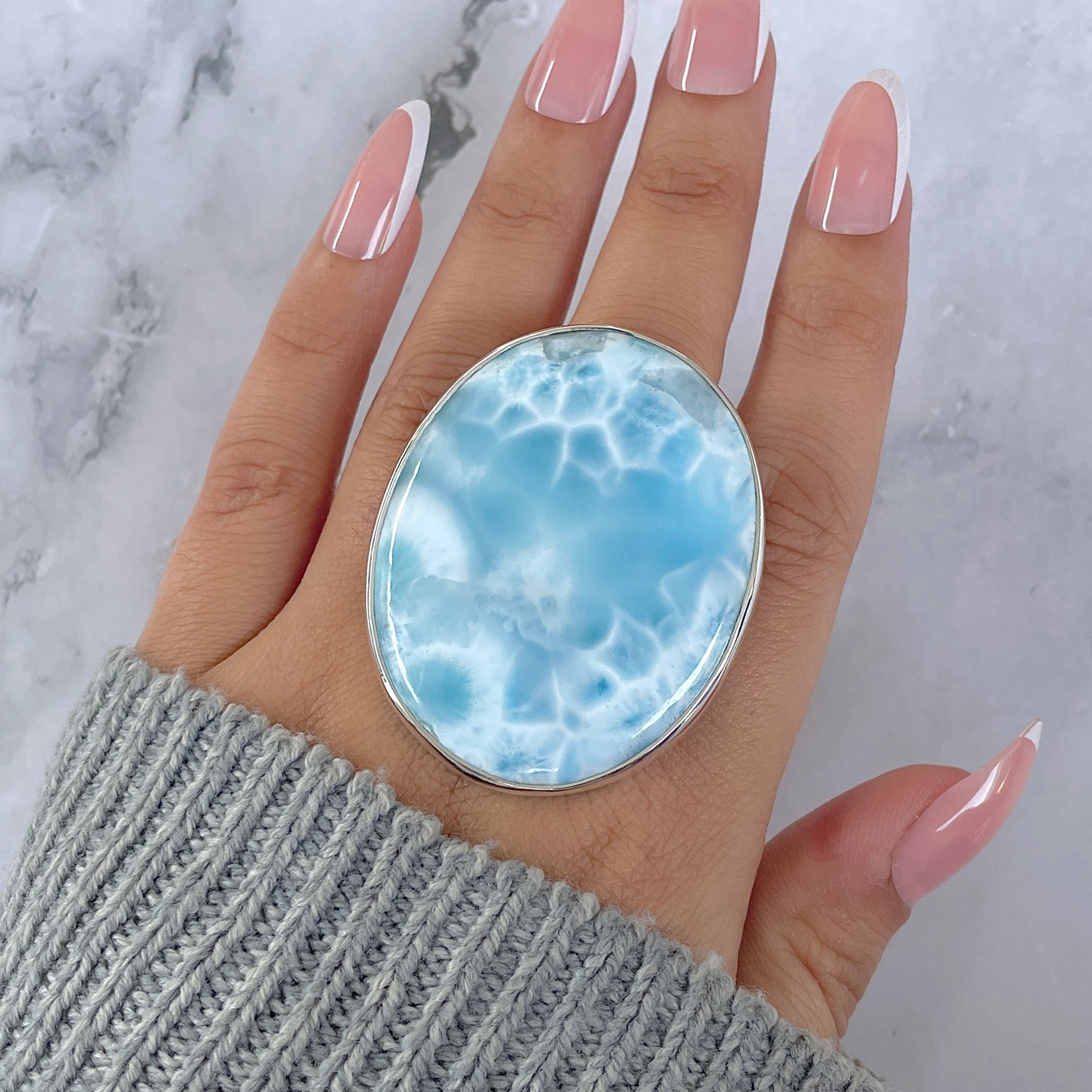 Larimar Adjustable Ring-(LAR-R-1342.)