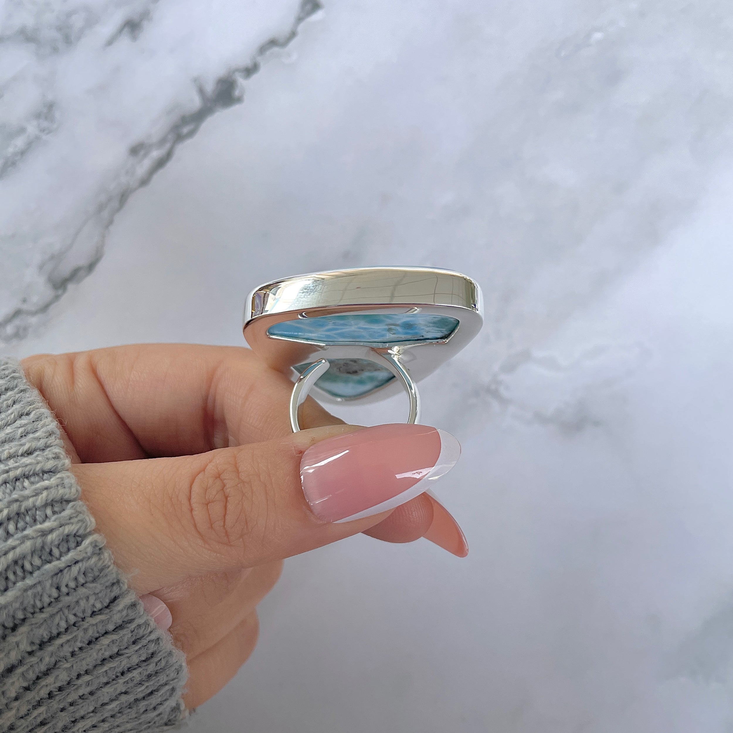 Larimar Adjustable Ring-(LAR-R-1343.)