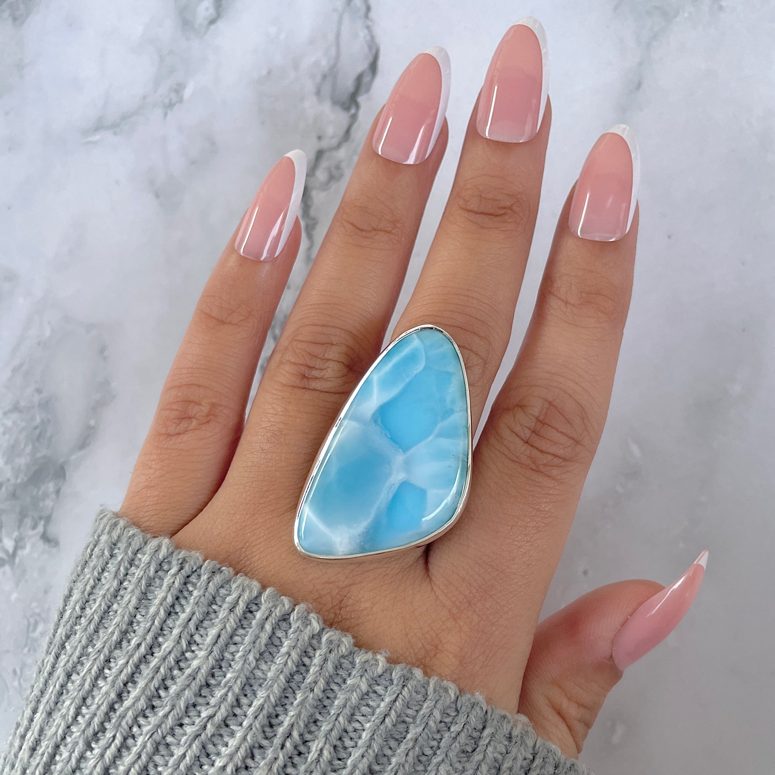 Larimar Adjustable Ring-(LAR-R-1344.)