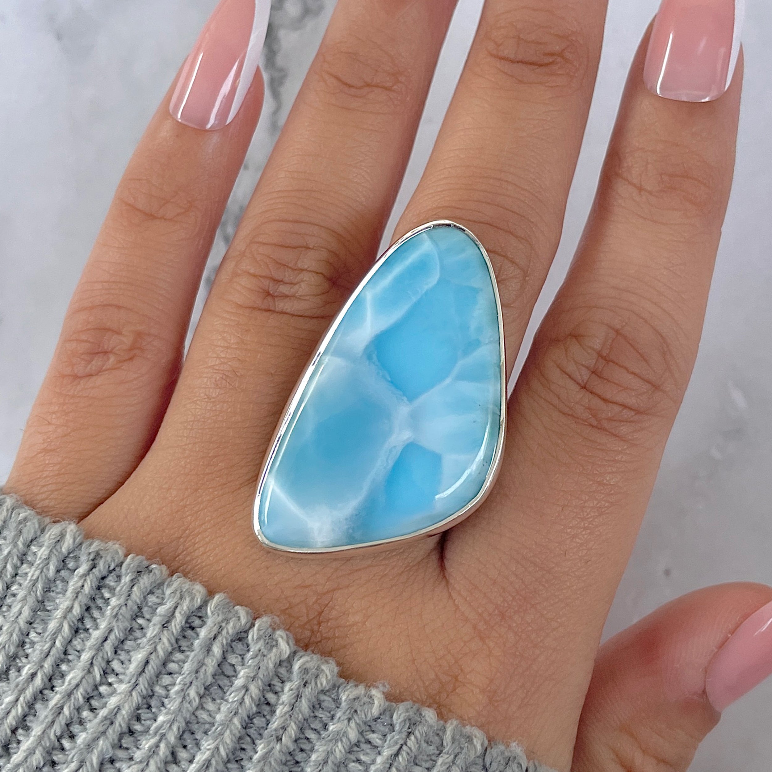 Larimar Adjustable Ring-(LAR-R-1344.)