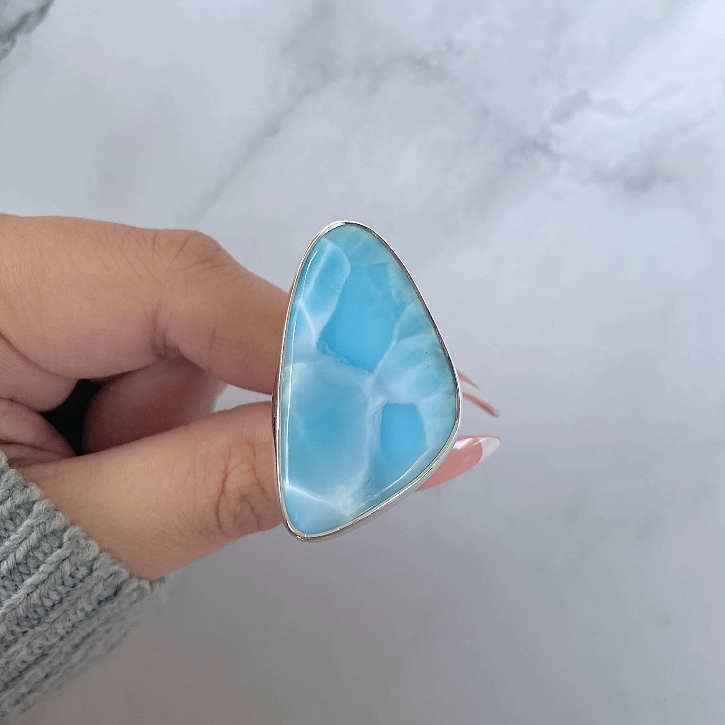 Larimar Adjustable Ring-(LAR-R-1344.)