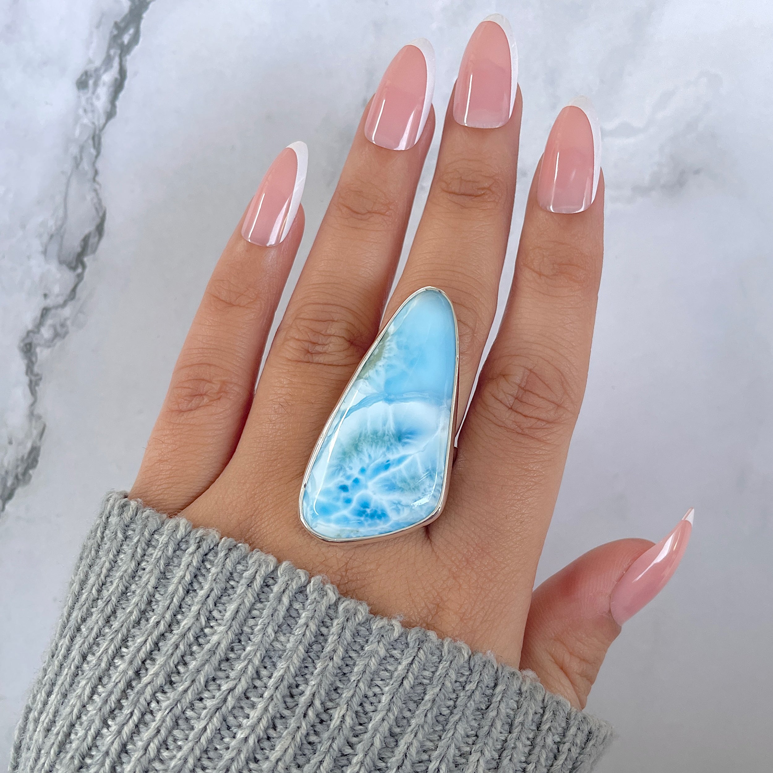 Larimar Adjustable Ring-(LAR-R-1345.)