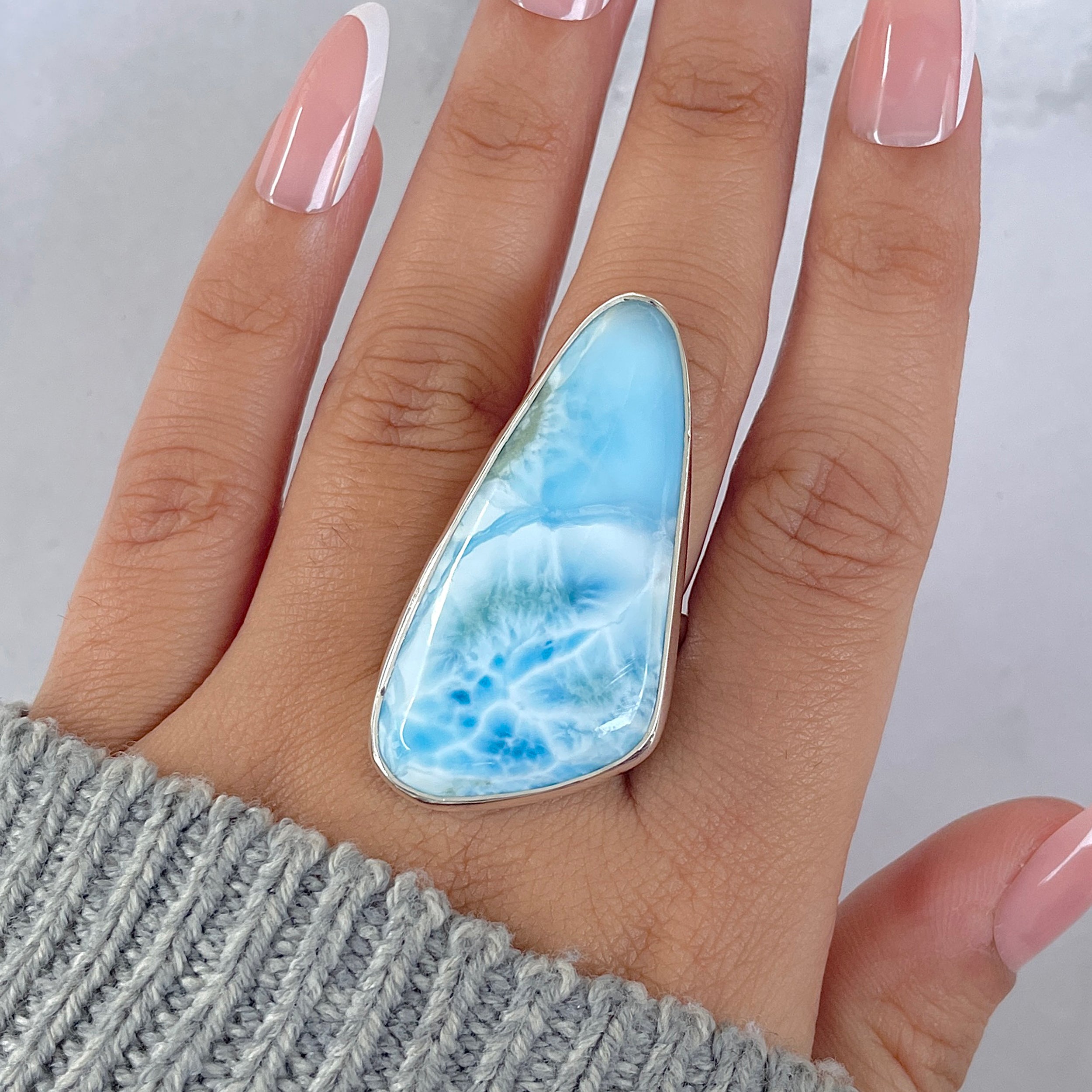 Larimar Adjustable Ring-(LAR-R-1345.)