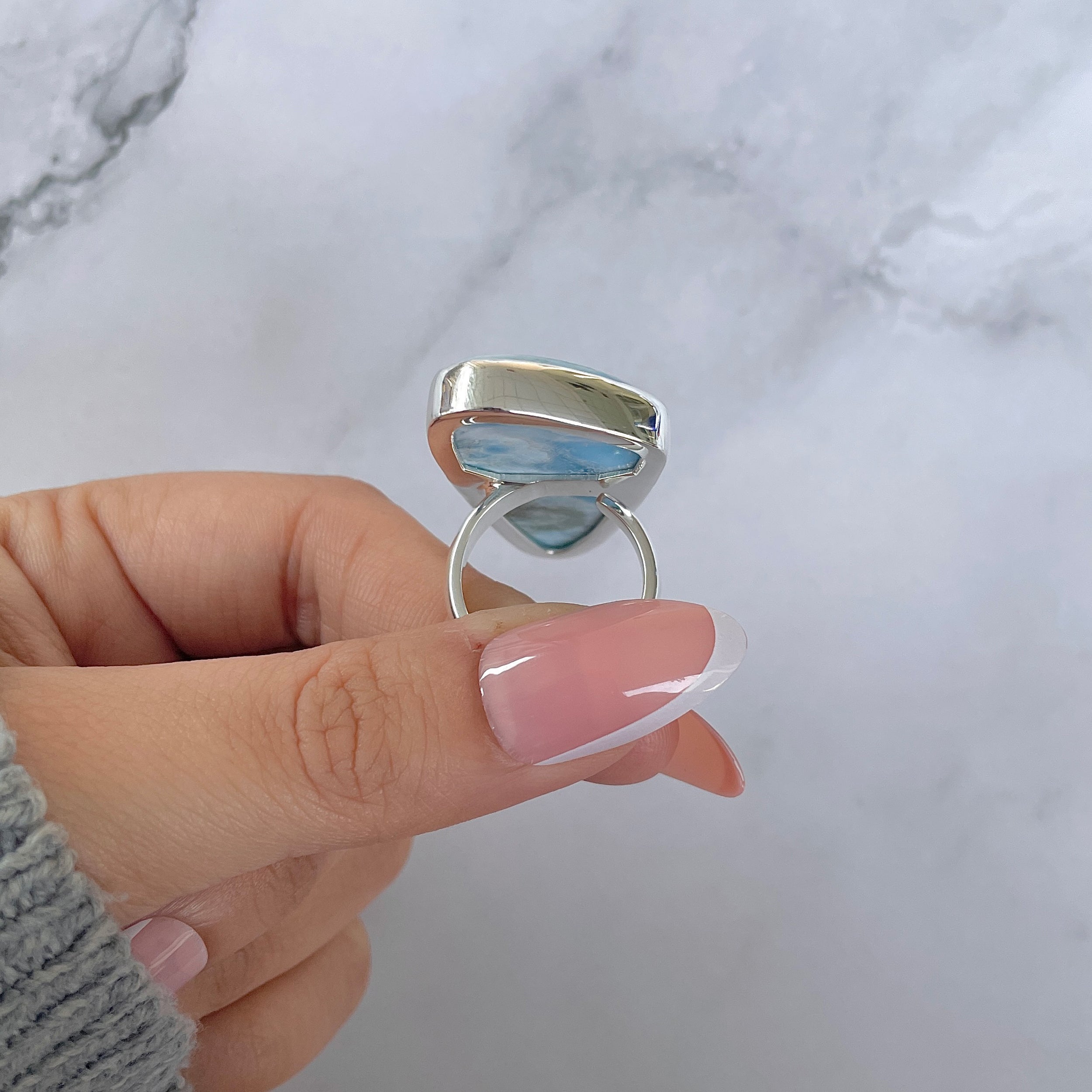 Larimar Adjustable Ring-(LAR-R-1345.)