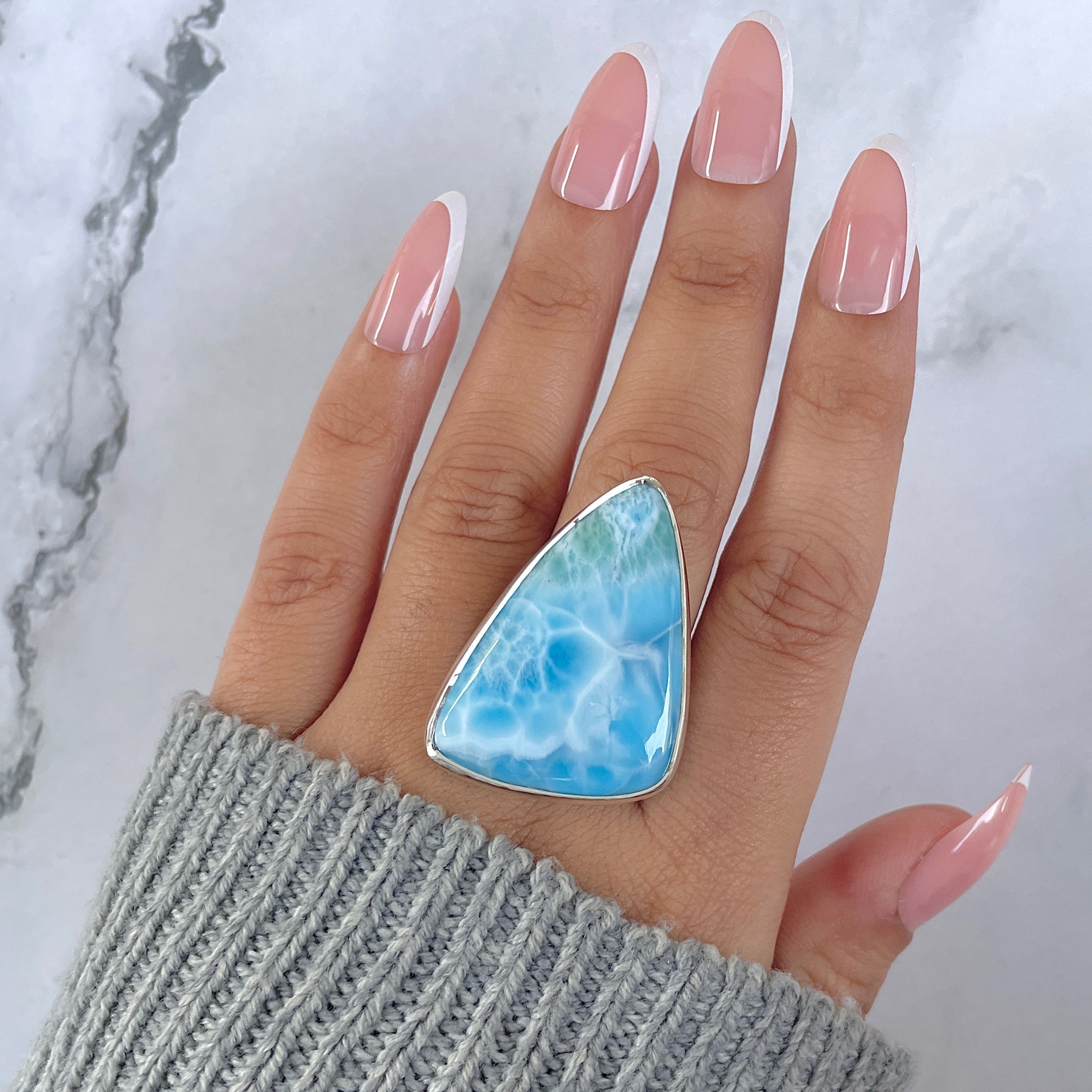 Larimar Adjustable Ring-(LAR-R-1346.)